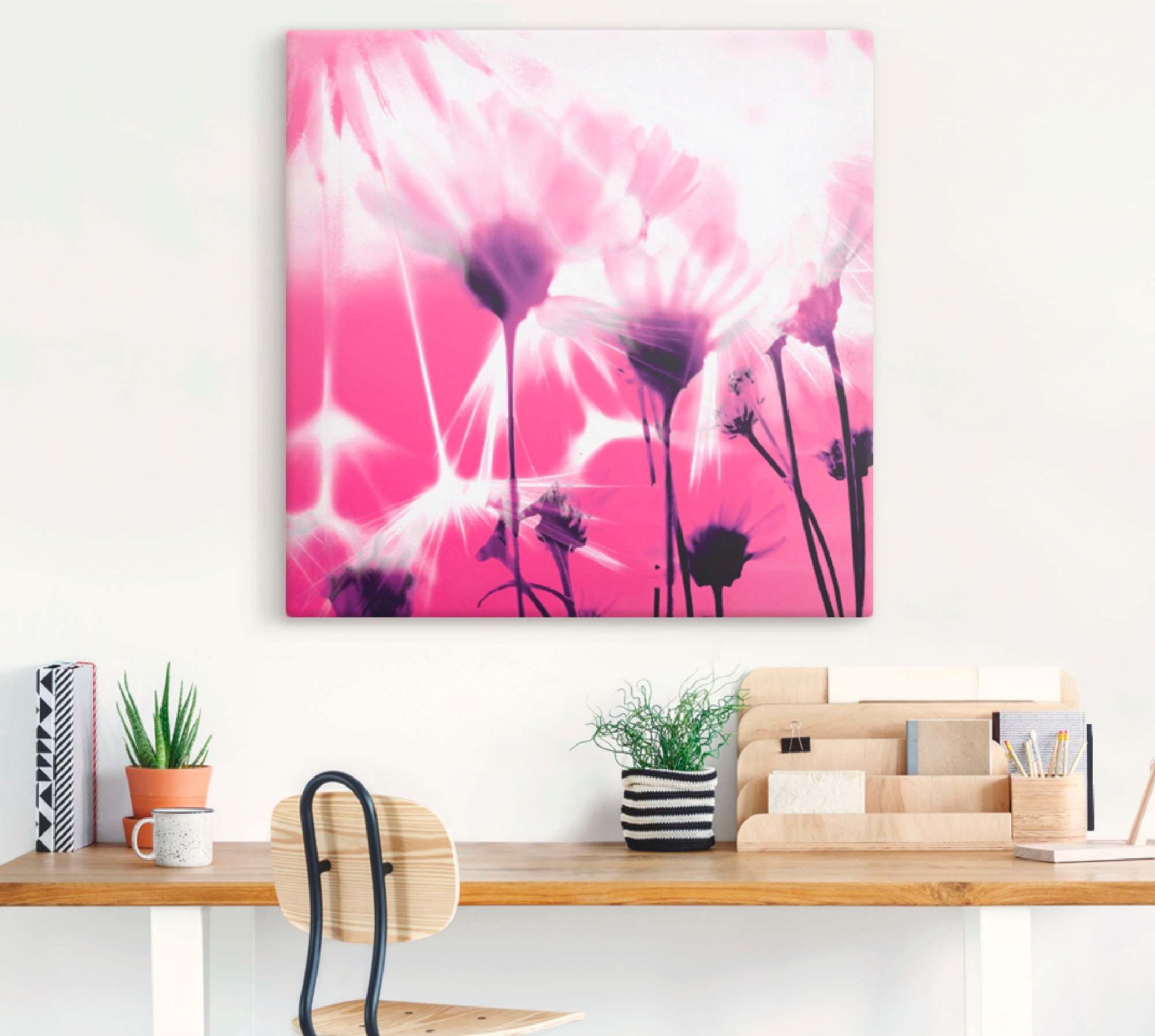 Artland Leinwandbild »Pusteblume abstrakt«, Blumen, (1 St.), auf Keilrahmen gespannt