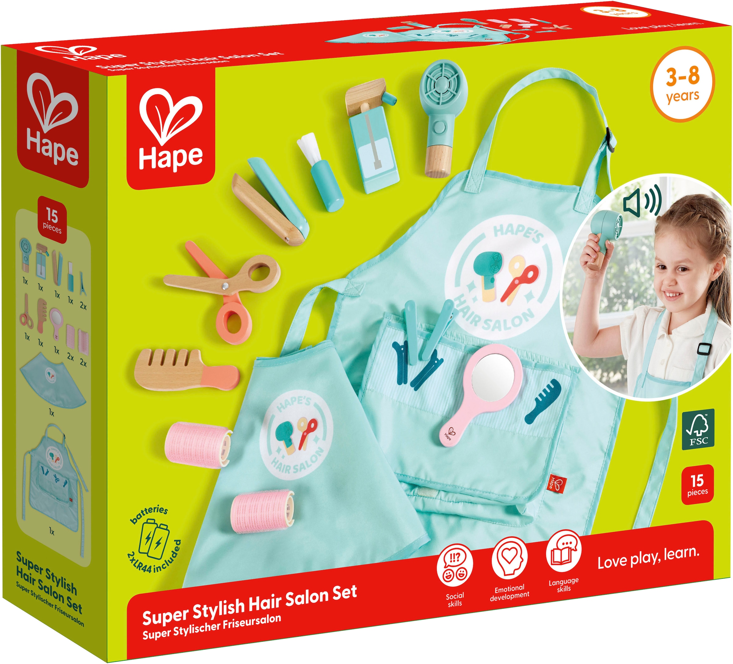 Hape Spielzeug-Frisierkoffer »Super stylischer Friseursalon«