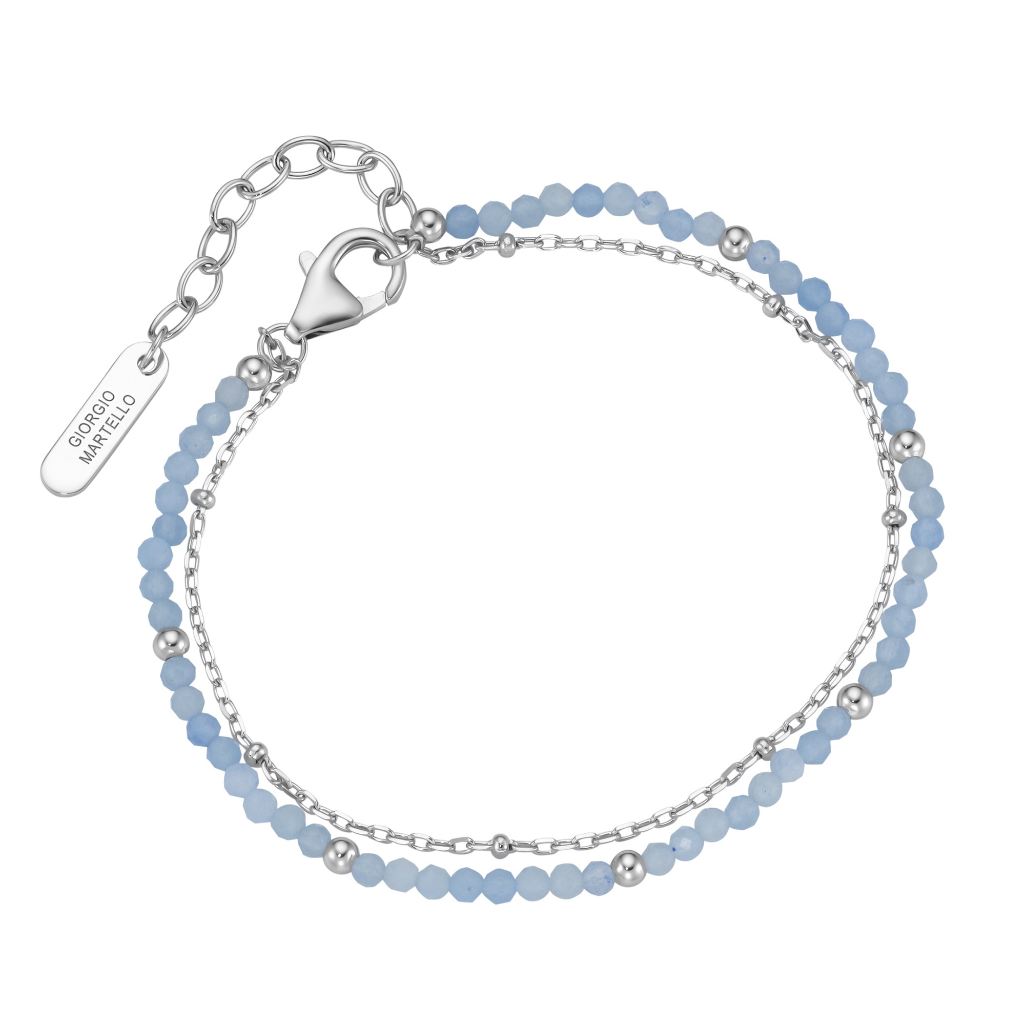 GIORGIO MARTELLO MILANO Armband »Armband mit hellblauen Apatit-Kugeln, Silber 925«