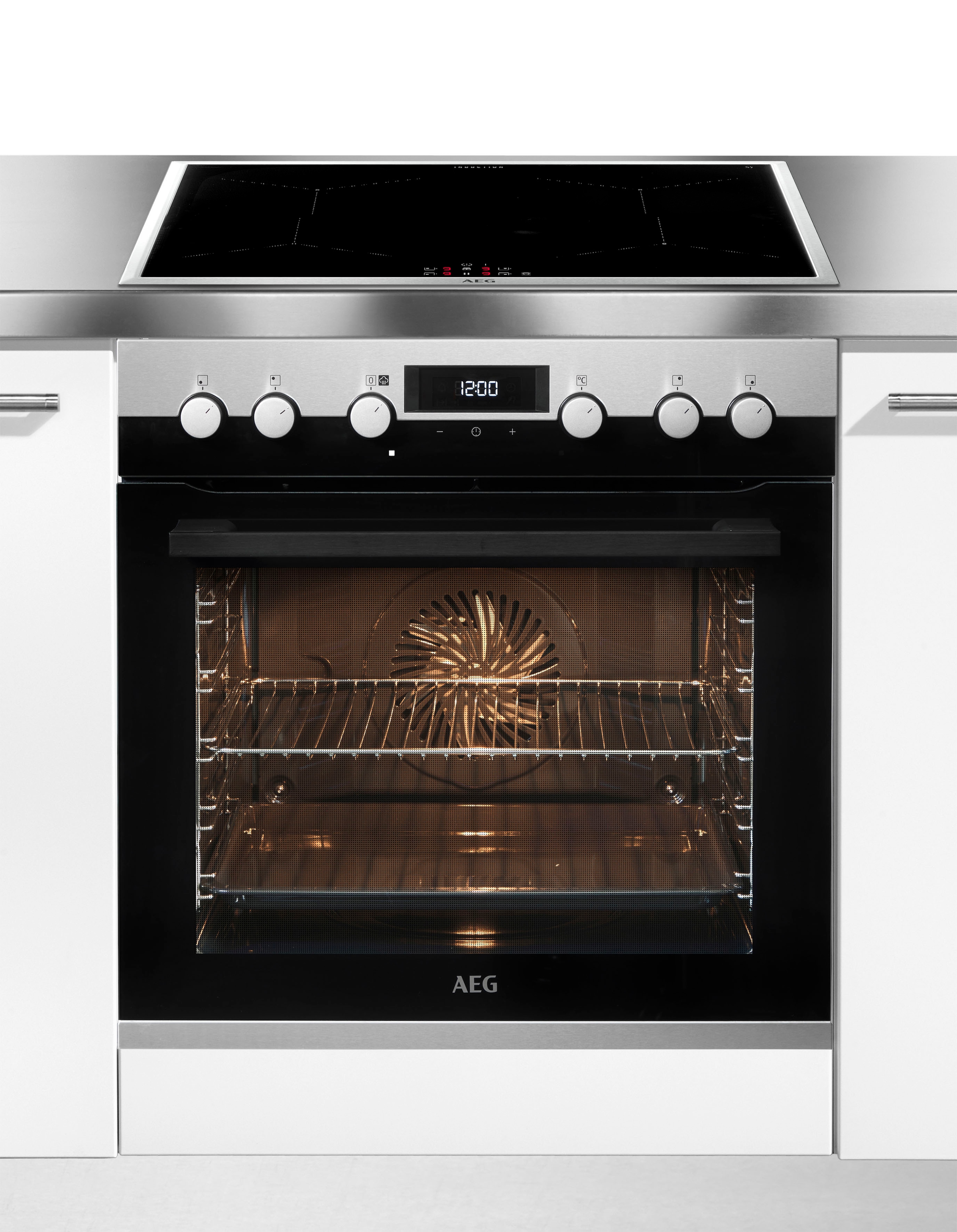 AEG Induktions Herd-Set »EEE45502BM«, Aqua Clean, Öko-Timer
