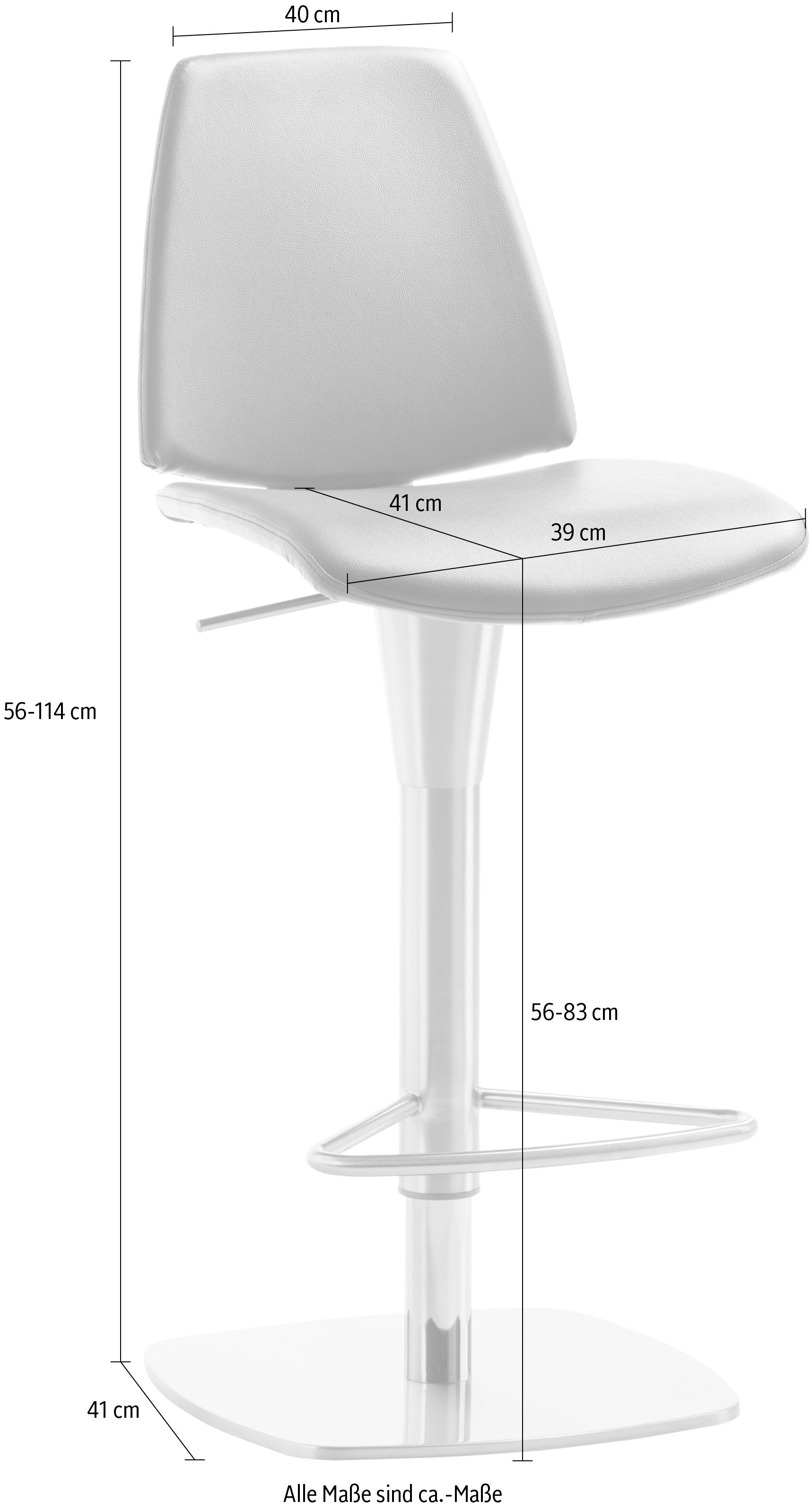 Mayer Sitzmöbel Barhocker »Bar- und Tresenhocker myMONTANA LINE«, Gestell Chrom gebürstet Edelstahllook