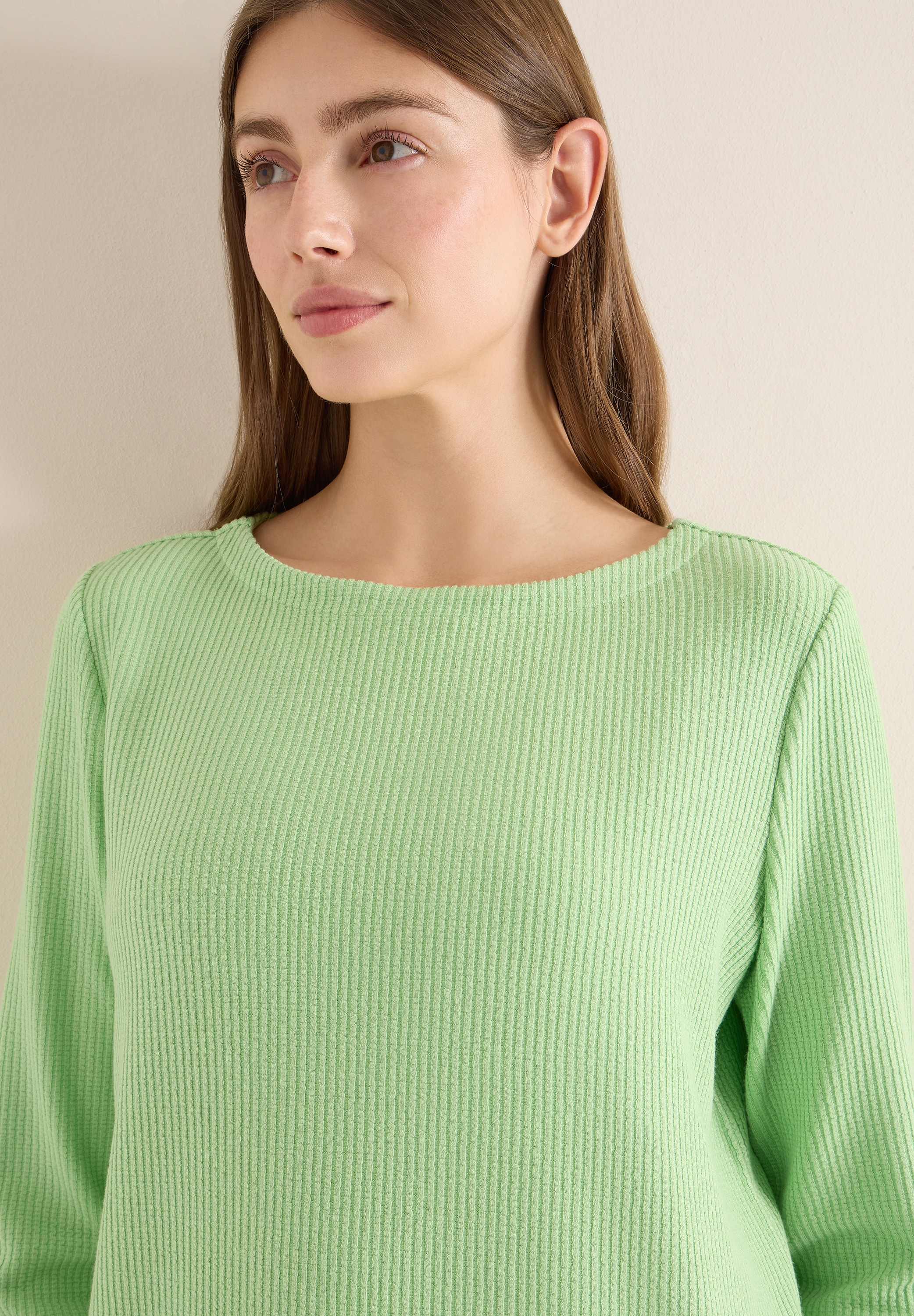 Cecil Langarmshirt mit vertikaler Struktur und Viskose