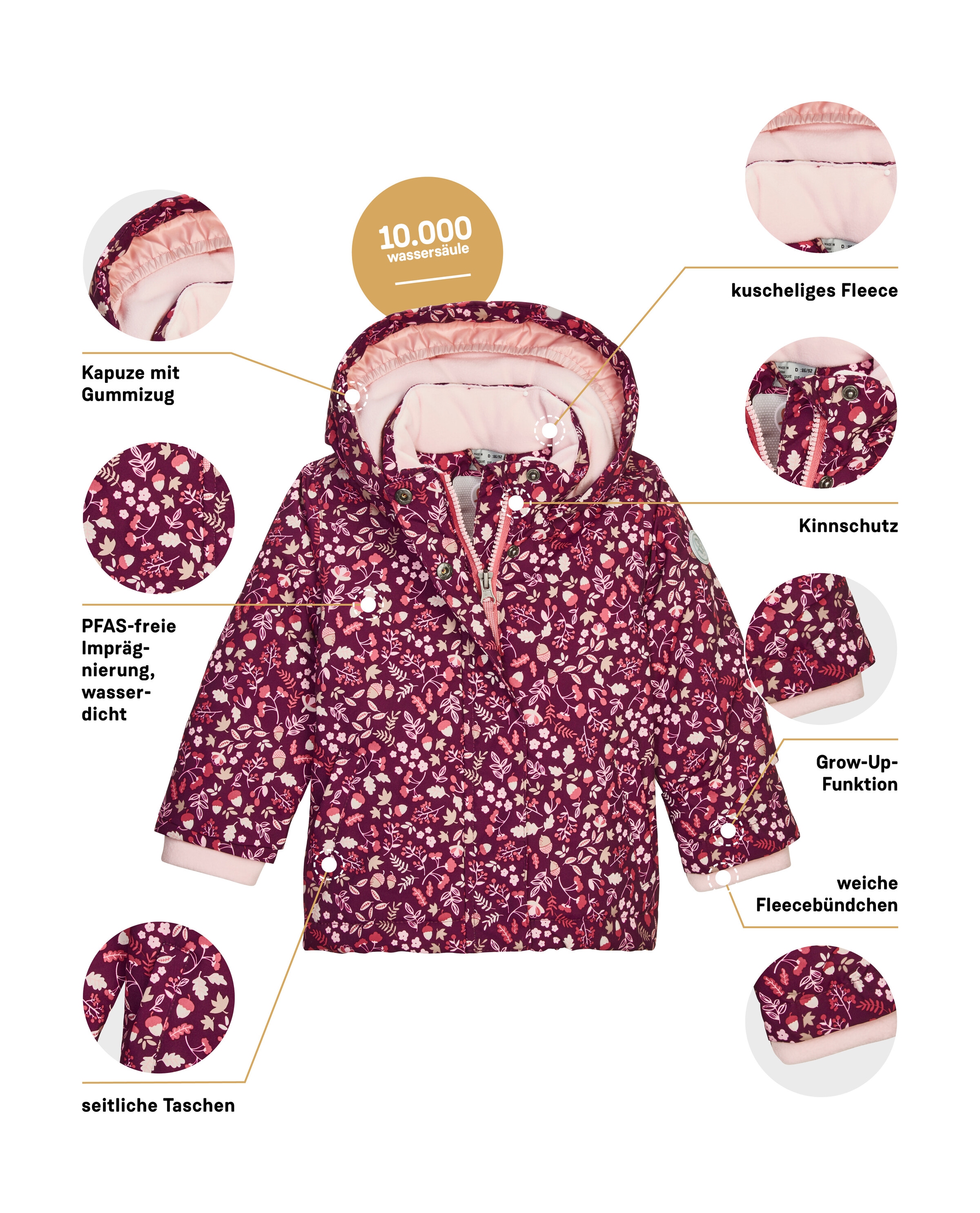 first instinct by killtec Funktionsjacke »FIOW 13 MNS JCKT«, Wasserdichte Funktionsjacke mit verlängerbaren Ärmeln und Fleece.