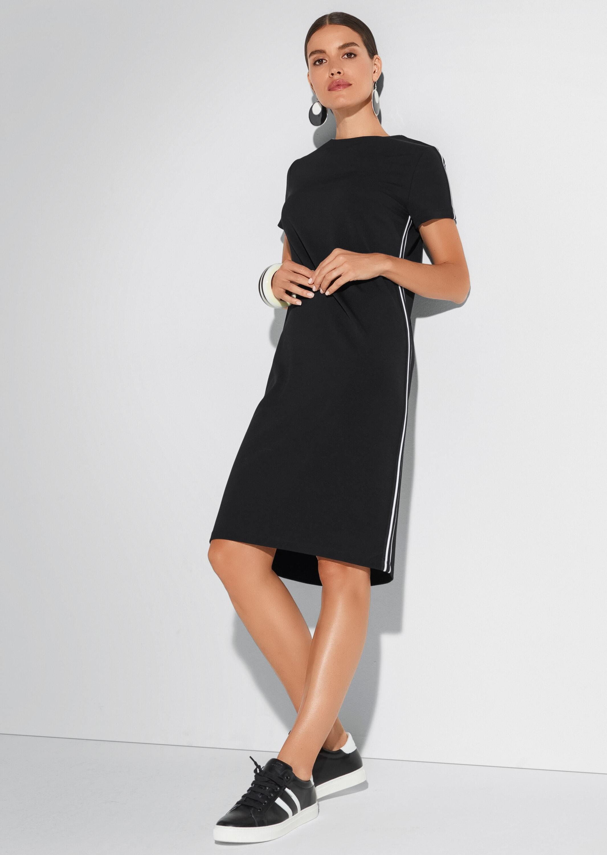 MADELEINE Midikleid »Jerseykleid Viskosekleid mit Kontraststreifen«