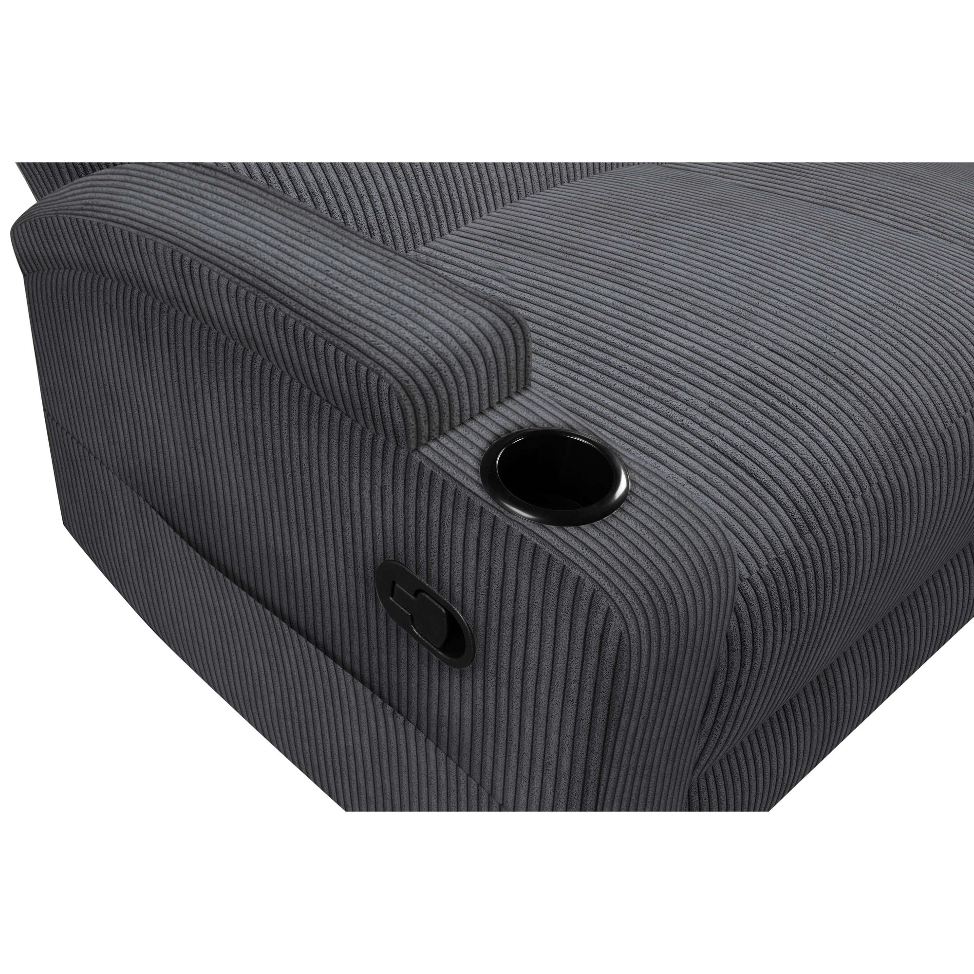 Home affaire Ecksofa »NAPORI Multimediasofa, 3er Kinosessel XXL, L-Form, Cord«, Kinosofa mit Relaxfunktion, Getränkehalter, Staufach und Staukasten