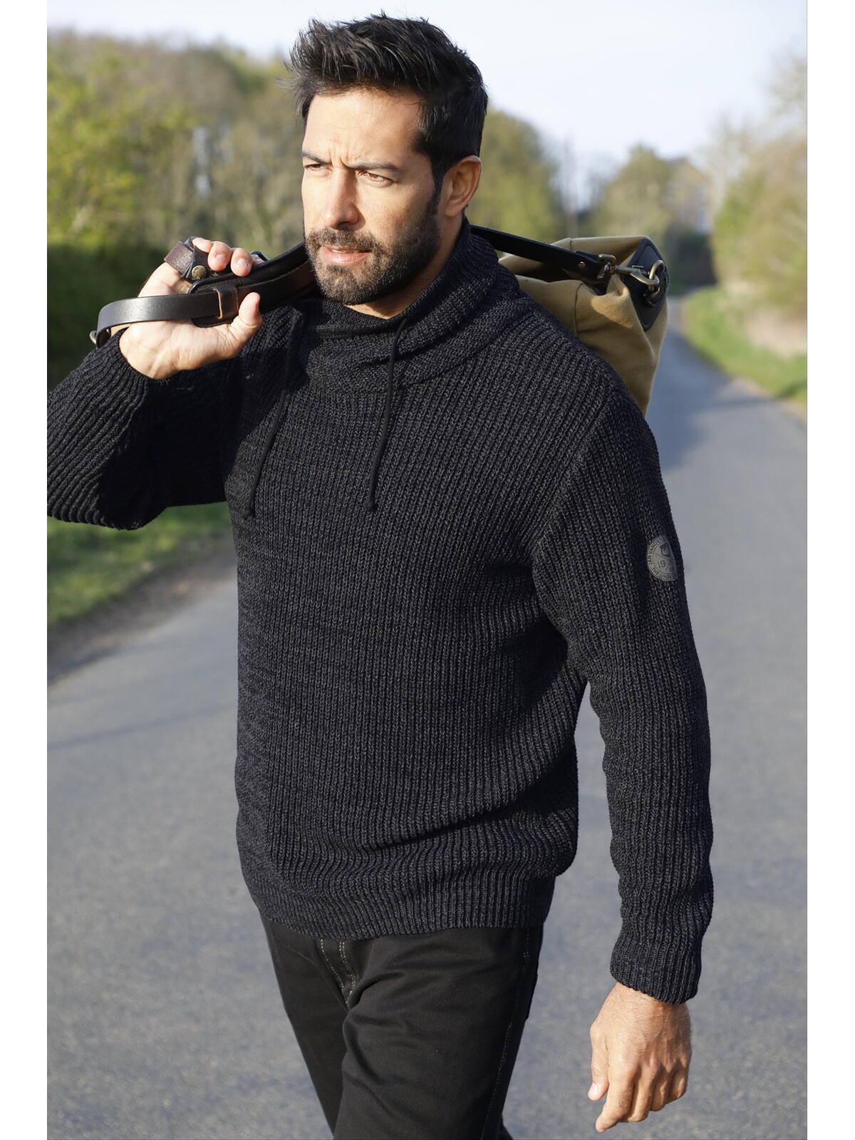 Jan Vanderstorm Strickpullover »Pullover DUMENI«, (1 tlg.), mit asymmetrischem Kragen