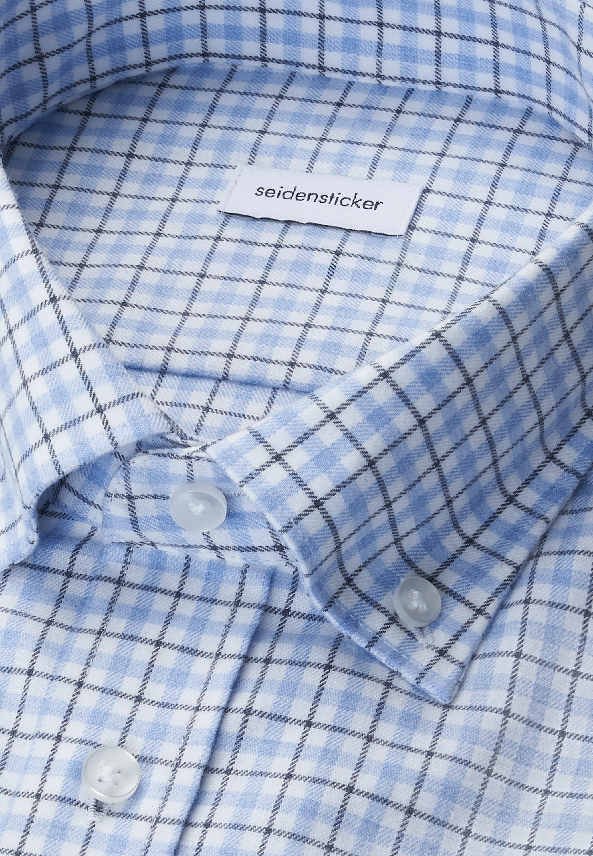 seidensticker Flanellhemd »Schwarze Rose« Slim 1/1 Button-Down-Kragen Karo