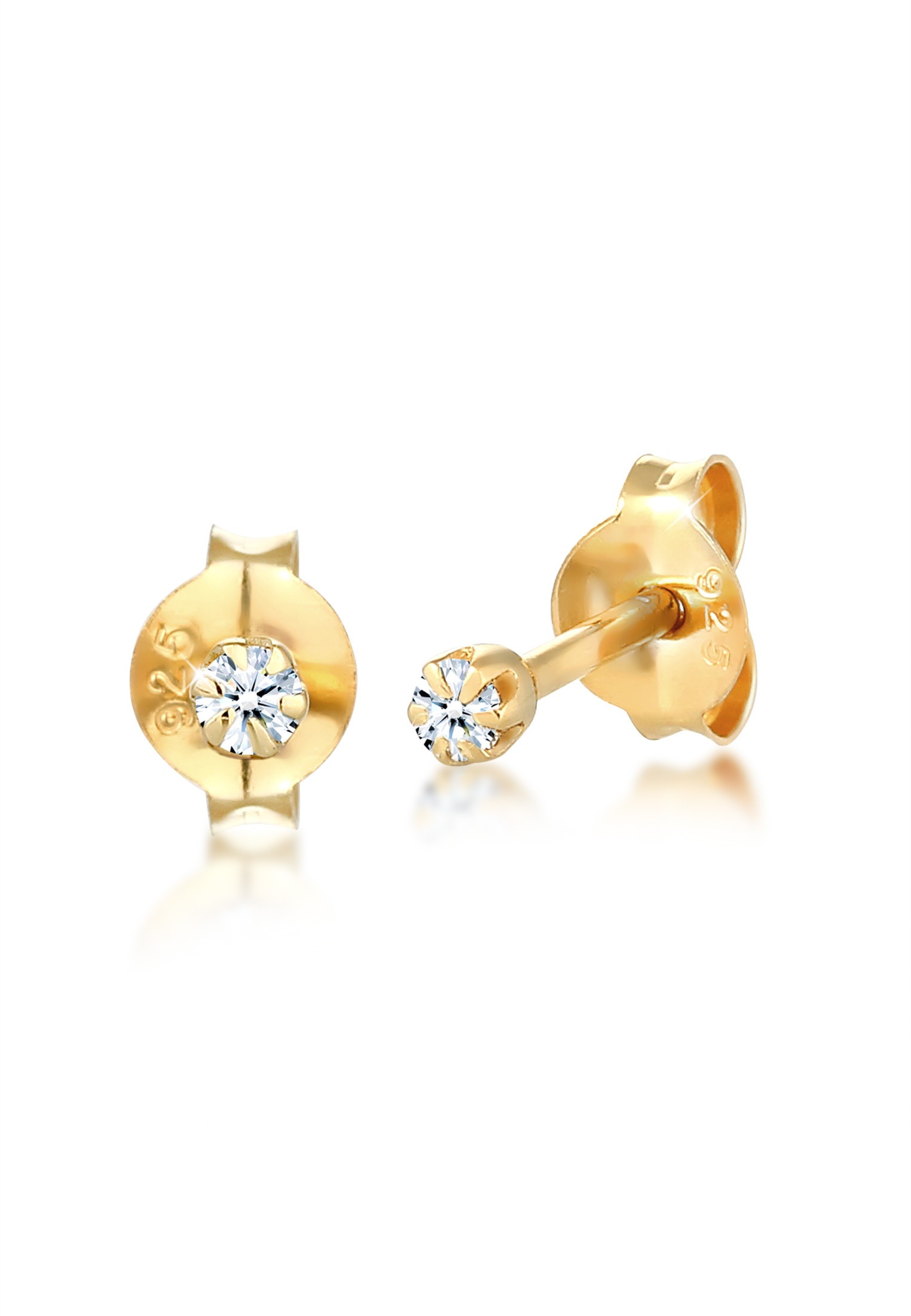 Elli DIAMONDS Paar Ohrstecker »Ohrringe Stecker Diamant 0.06 ct. Solitär 925 Silber«