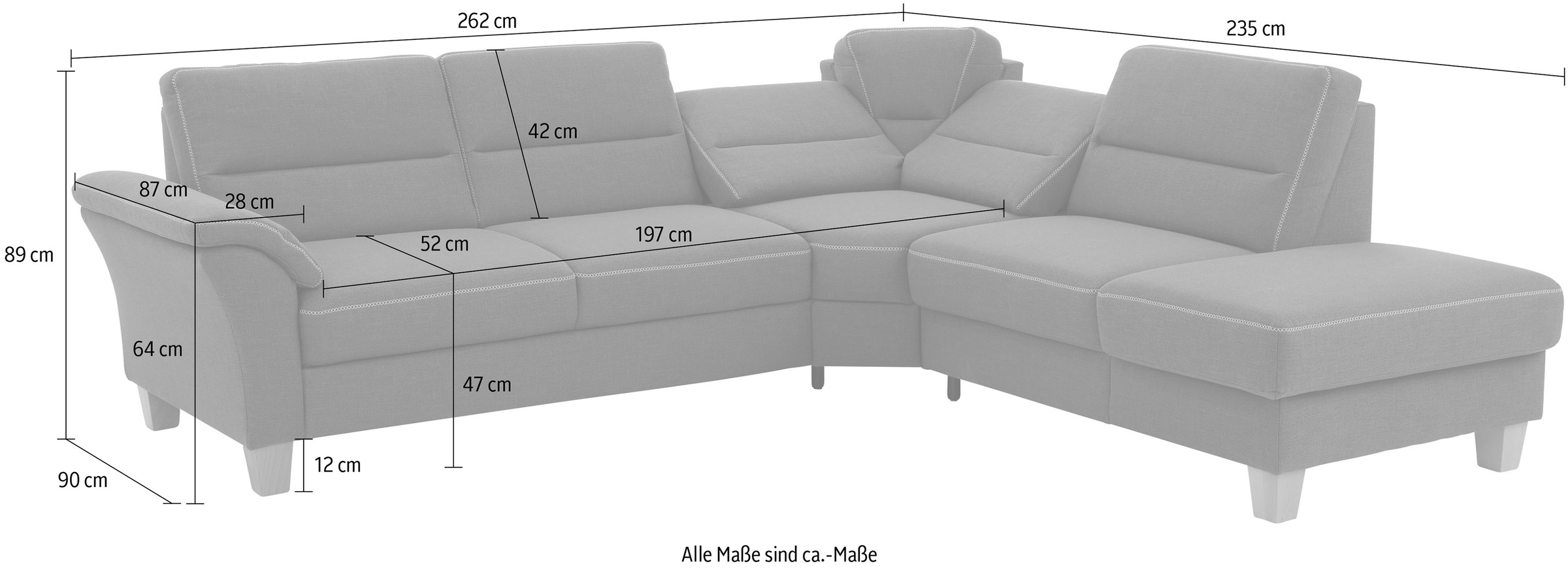 Home affaire Ecksofa »Soleo L-Form« komfortabel durch Trapezecke mit Relaxfunktion, auch mit Bettfunktion