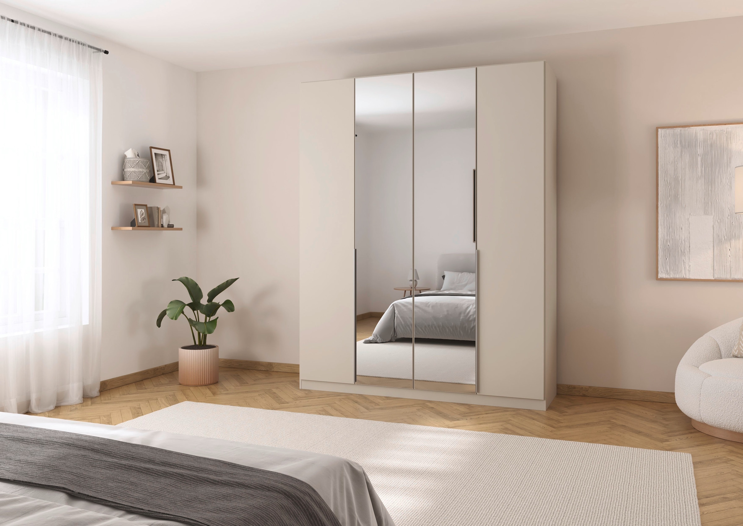 rauch Drehtürenschrank »Kleiderschrank Schrank Garderobe AGORDO mit Dekor- oder Hochglanzfront«, (in zwei Griff-Farben, Breiten 91-360 cm), durchdachte Innenausstattung, in 7 Breiten und 2 Höhen MADE IN GERMANY