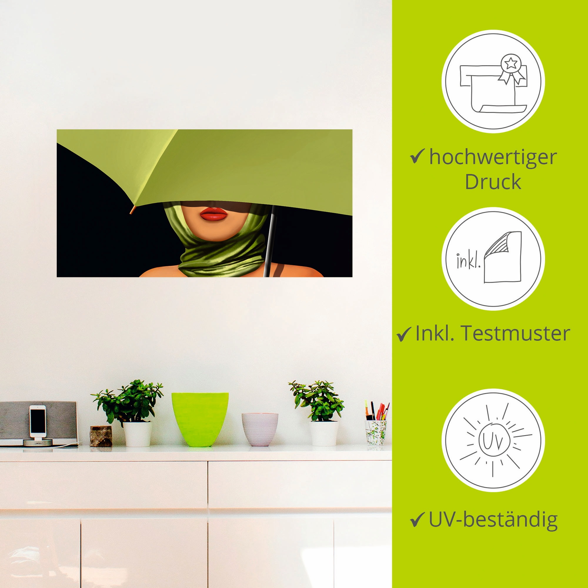 Artland Wandbild »Rote Lippen«, Mode, (1 St.), als Leinwandbild, Poster, Wandaufkleber in verschied. Größen