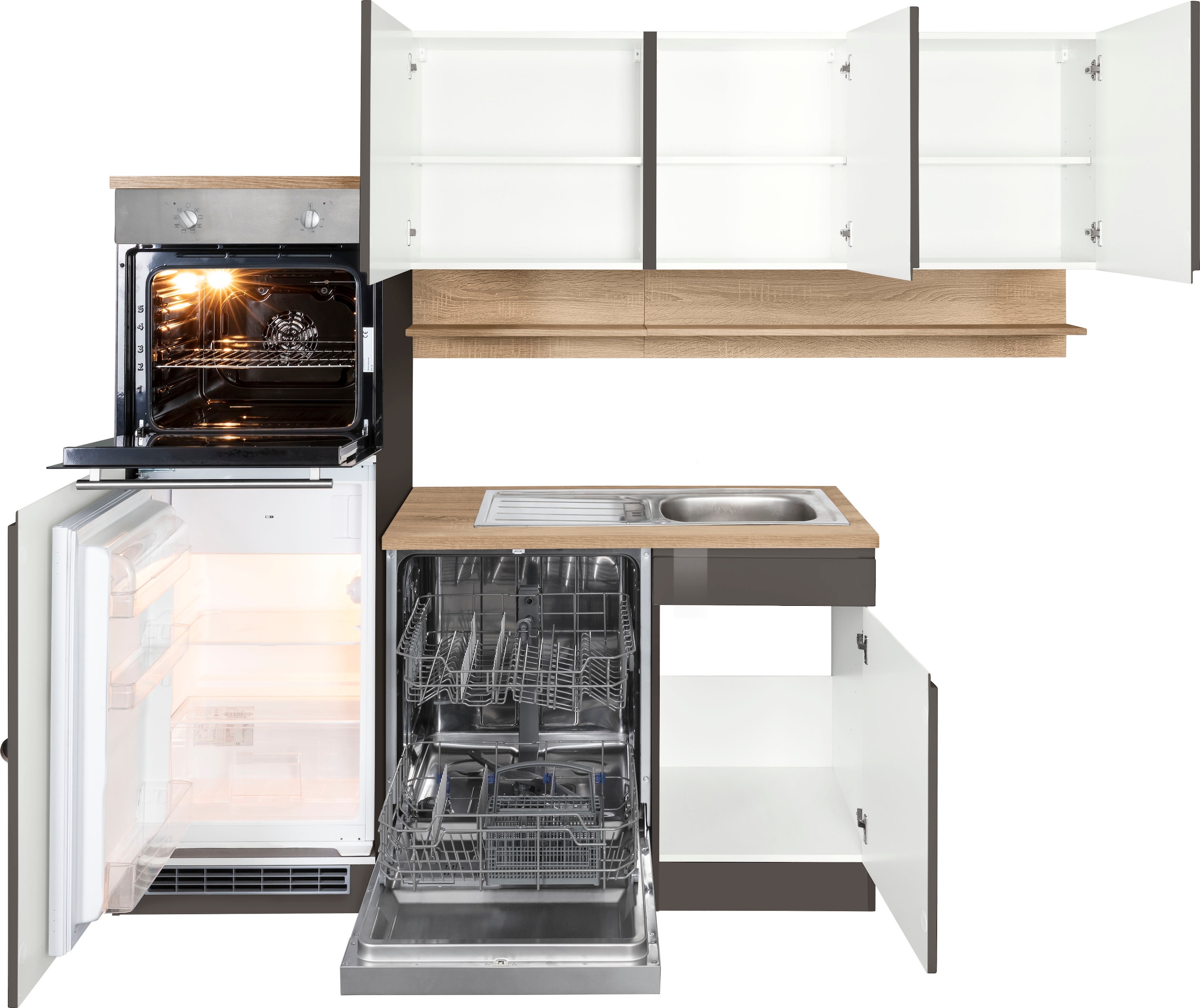 KOCHSTATION Winkelküche »KS-Virginia« Stellbreite 230/190 cm, mit E-Geräten