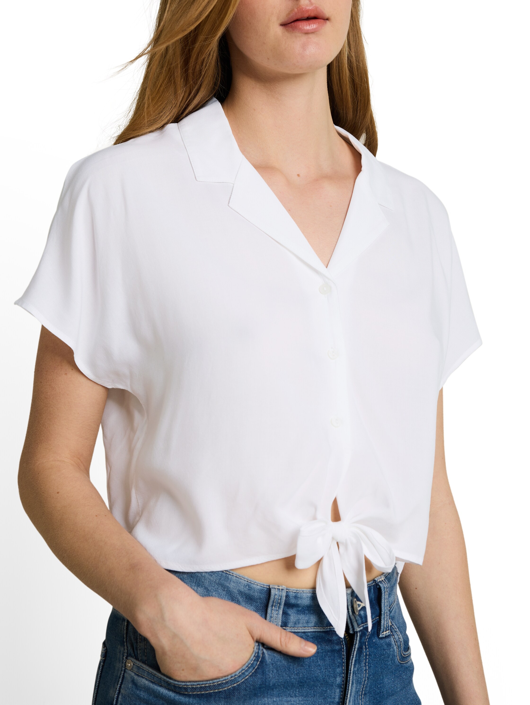 TOM TAILOR Denim Shirtbluse mit Knotendetail