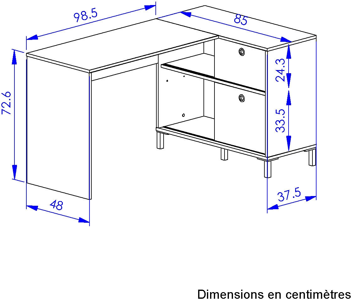 Gami Schreibtisch »BOLT« Ein  funktionaler Eckschreibtisch dank seines Stauraumteils