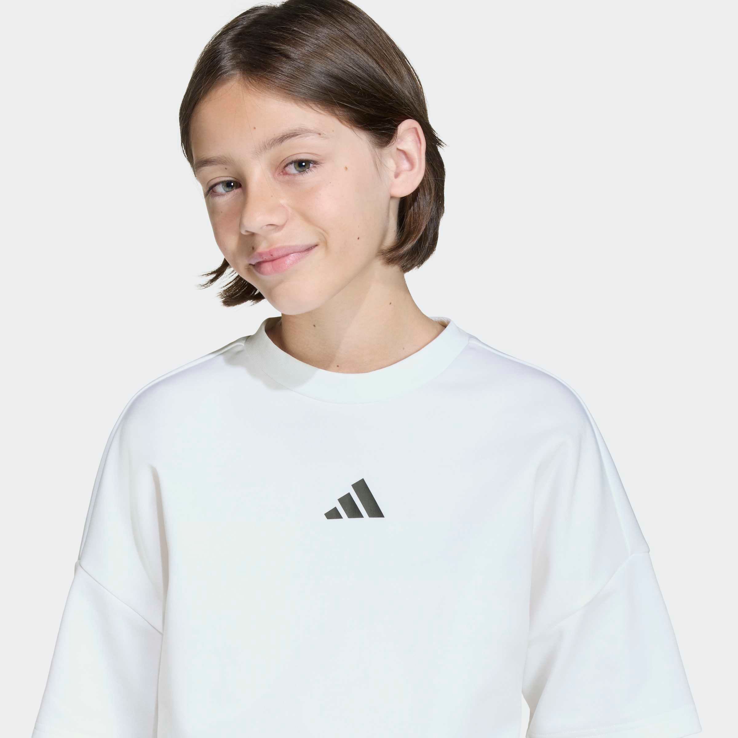 adidas Sportswear T-Shirt »J FI OVSZ TEE« für Kinder, mit Rundhalsausschnitt, ohne Verschluss, aus Baumwolle