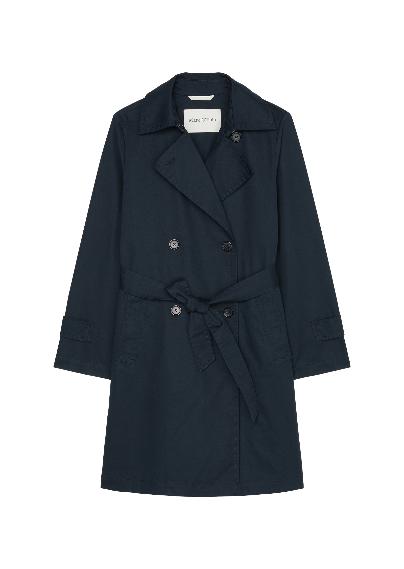 Marc O'Polo Trenchcoat, im klassischen Zweireiher-Stil mit breitem Revers