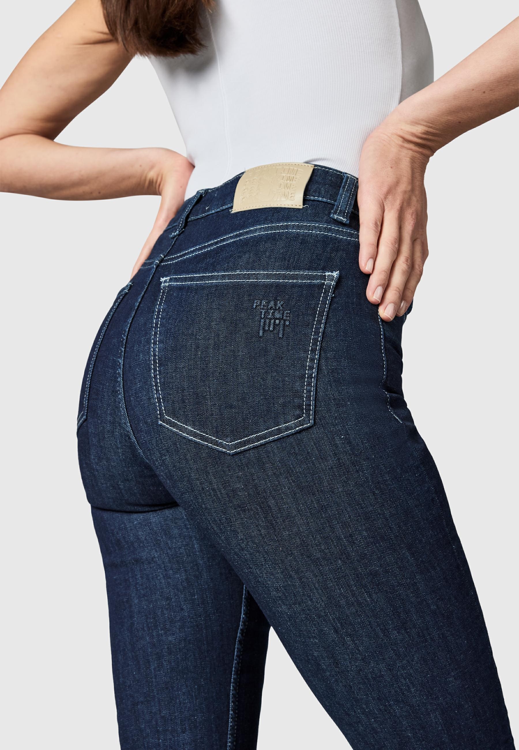 PEAK TIME Straight-Jeans »Straight-Jeans Galaxa« Gerade Damen Jeans mit Logoprägung