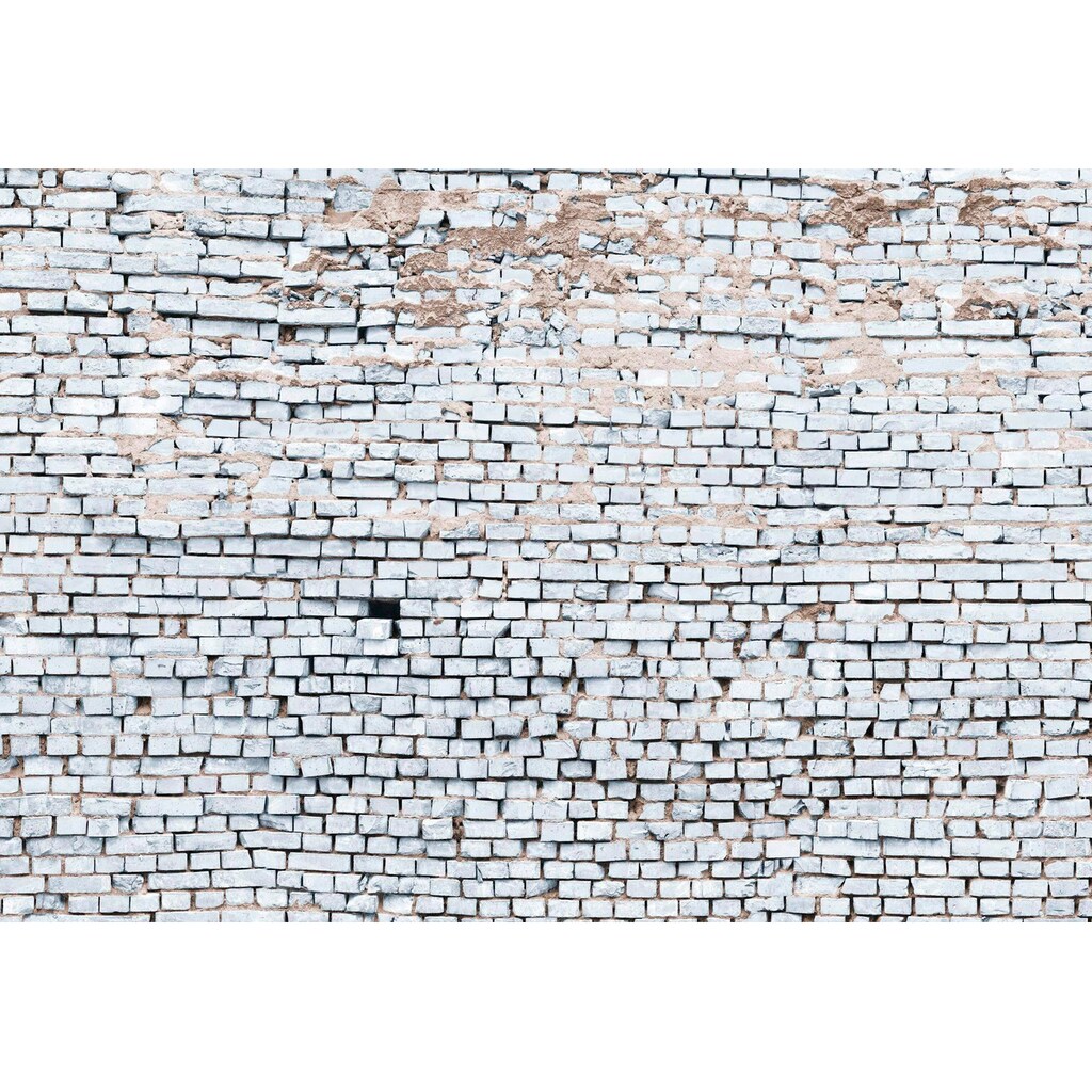 Komar Fototapete »White Brick«, bedruckt-3D-Optik-Kunst, ausgezeichnet lichtbeständig
