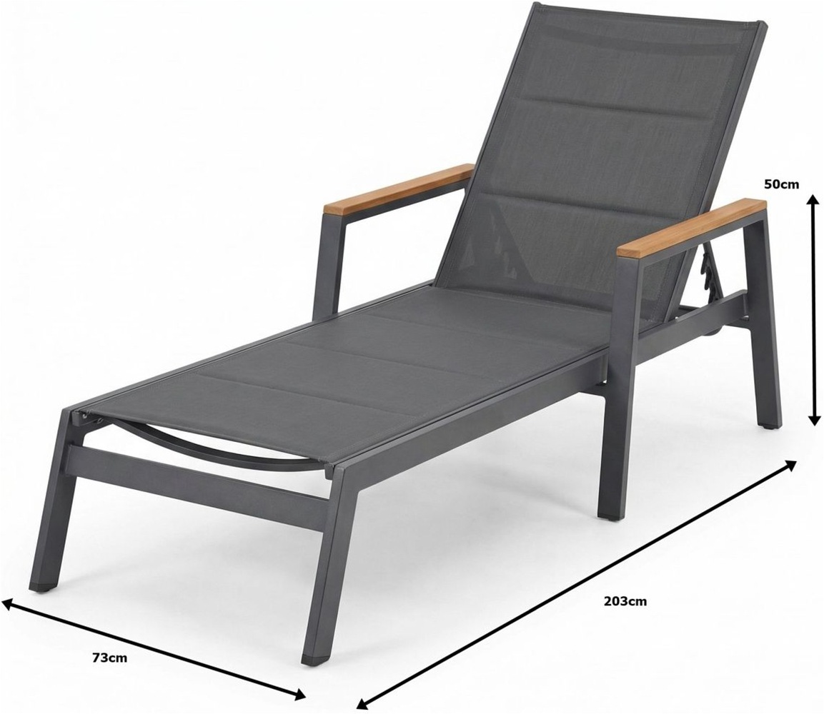 Ambiente Haus Loungeset »Liege 2er Set mit Tisch Alu grau« Set, 2 Gatern Lounger mit 1Tisch, 3 tlg.