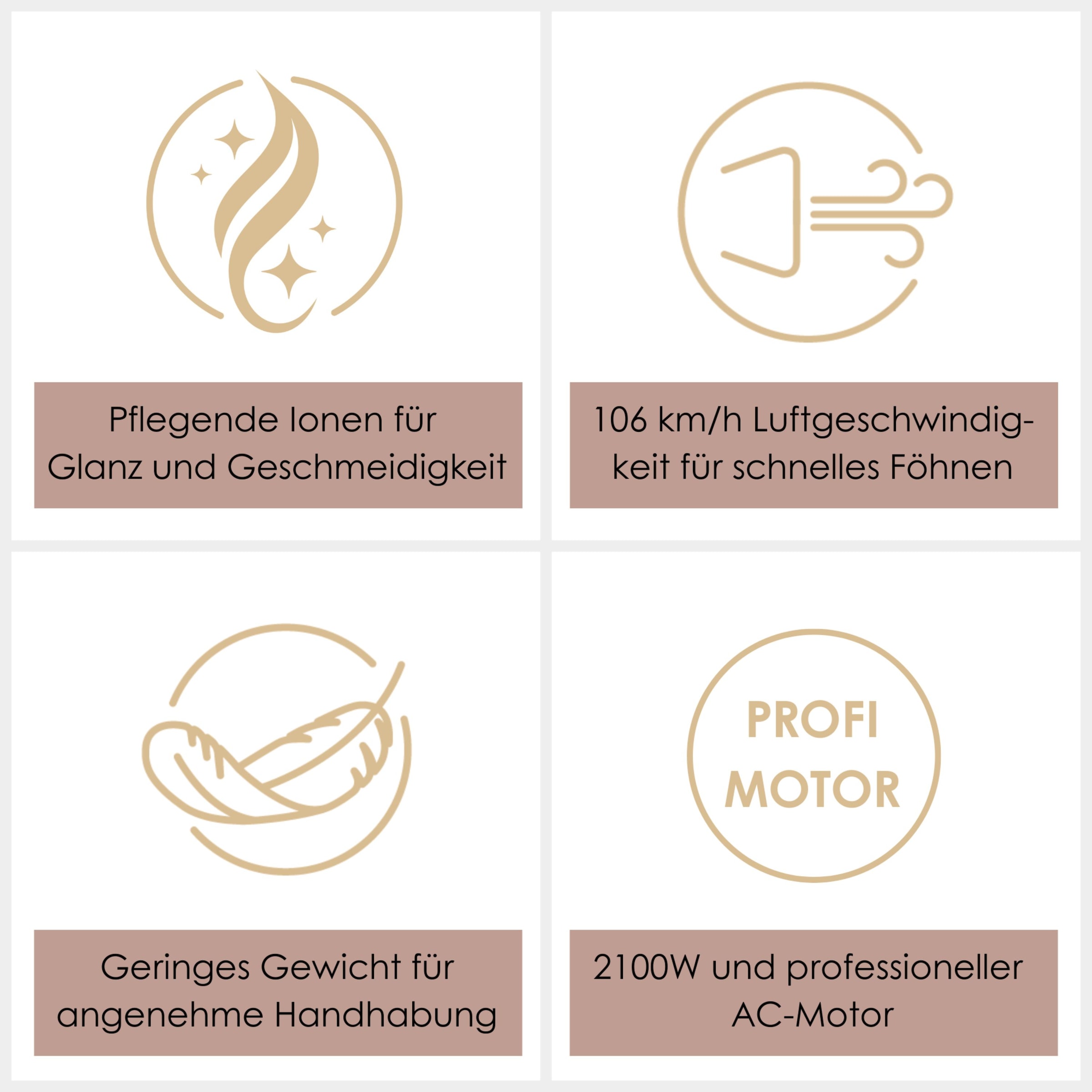 BaByliss Ionic-Haartrockner »BaByliss Smooth Pro 2100 Haartrockner, 6709DE« 2.100 W 2 Aufsätze 2100W,  Fön mit Ionen-Technologie, Föhn  mit Diffusor für Locken