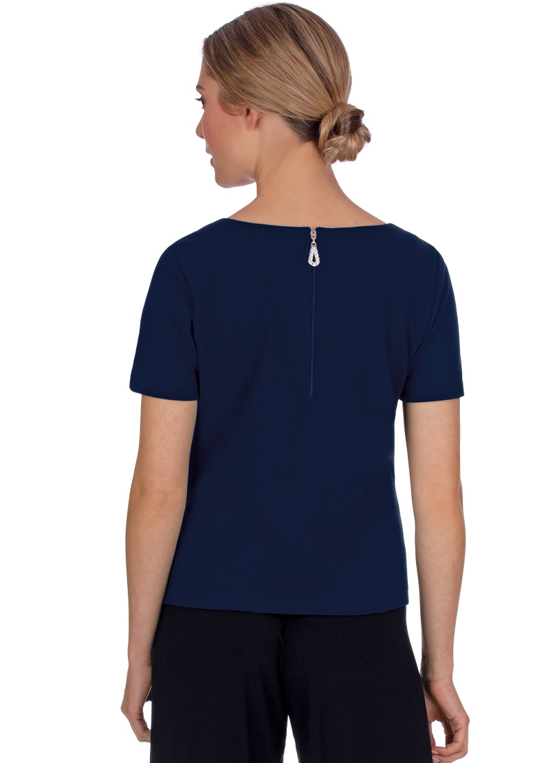 Trigema Sweatshirt »TRIGEMA Shirt mit kurzen Ärmeln mit Kristallsteinen«