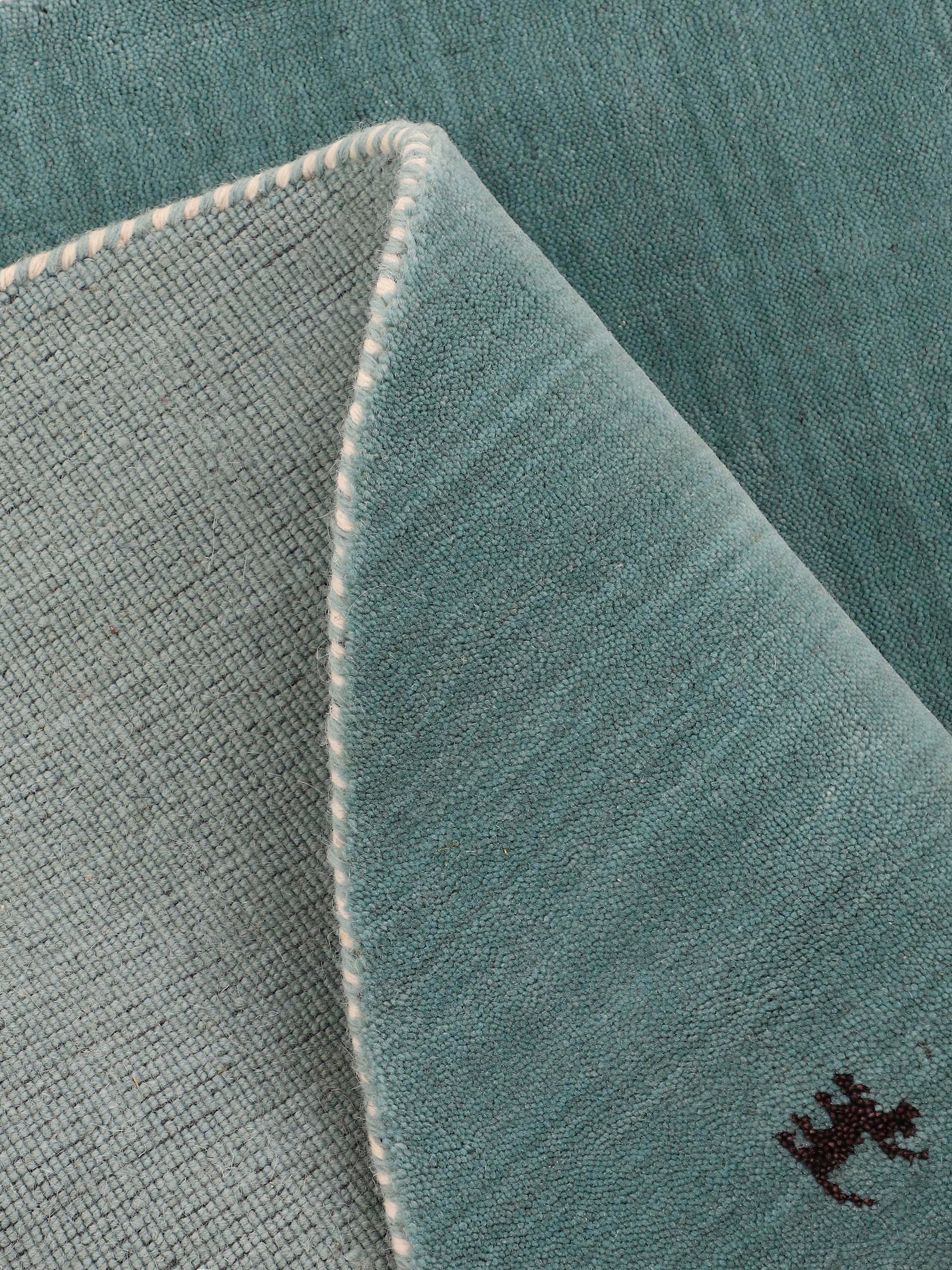 carpetfine Wollteppich »Gabbeh Uni, auch als Läufer erhältlich«, rechteckig, 15 mm Höhe, reine Wolle, handgewebt, Gabbeh Loom Tiermotiv, große Farbauswahl