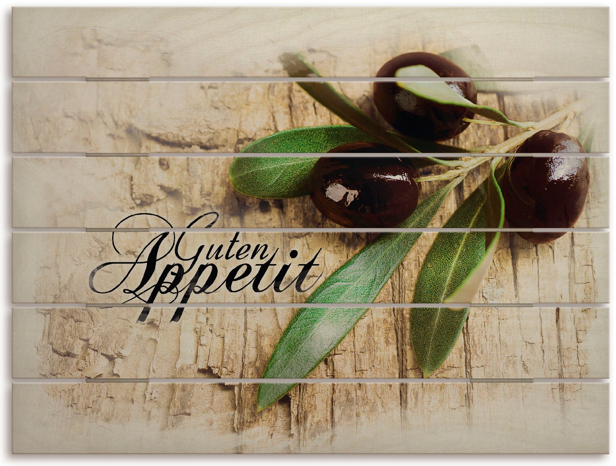 Artland Holzbild »Oliven Guten Appetit«, Obst Bilder, (1 St.)