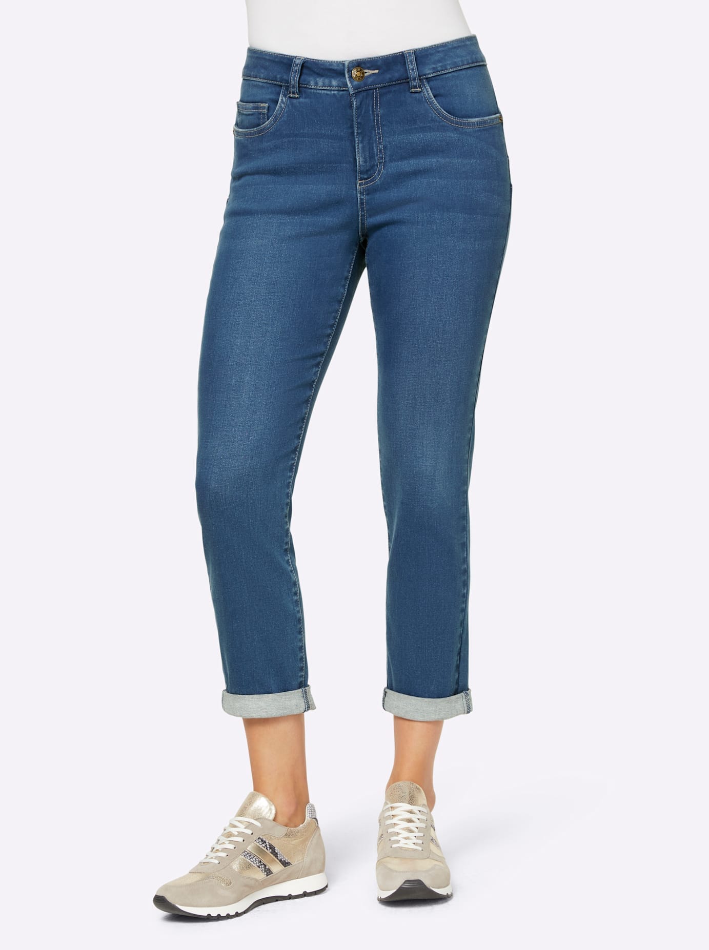 Heine Damen 7/8-Jeans 1 Stk. tlg. in blau, Größe 48