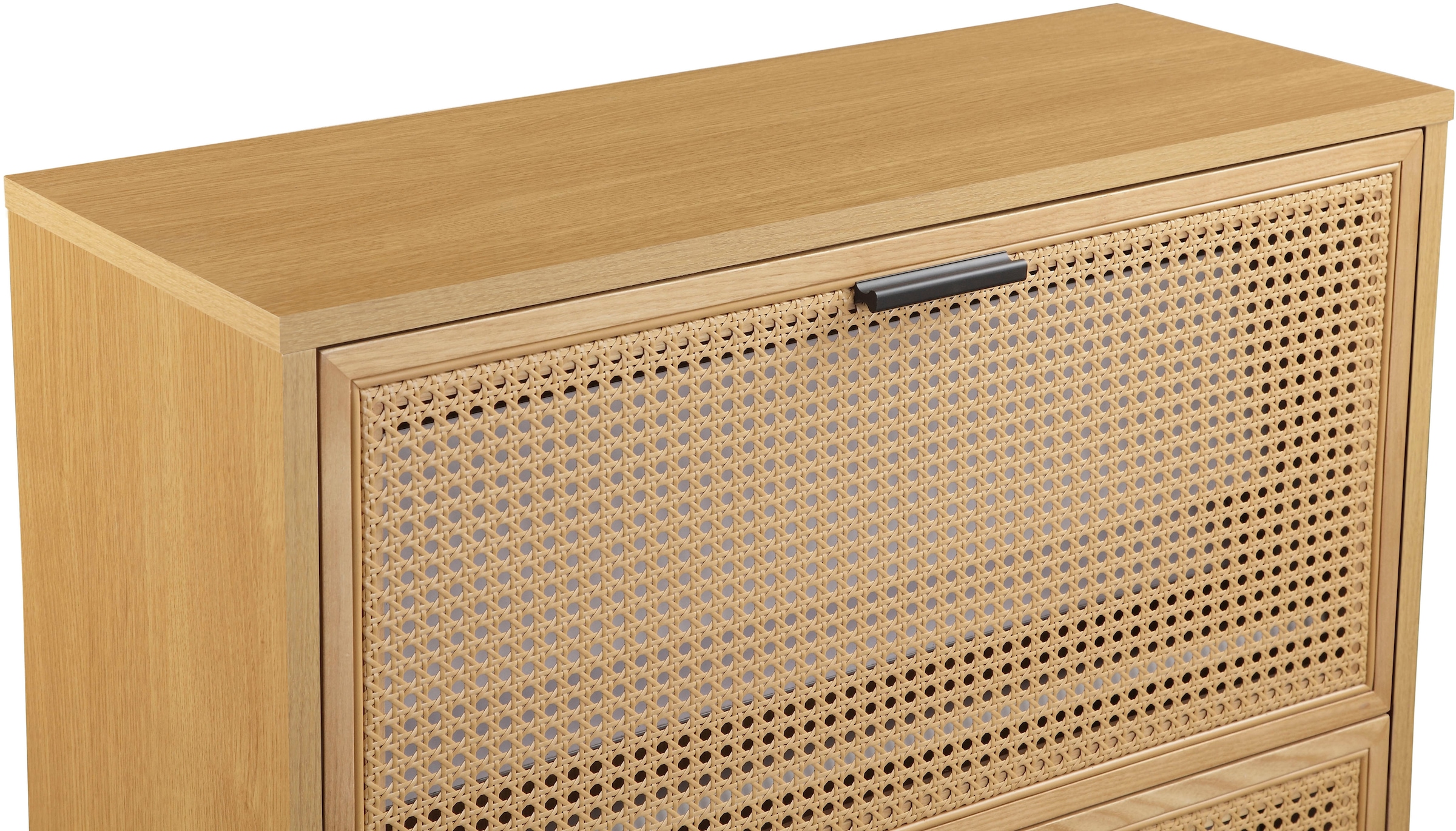 OTTO home Schuhschrank »Aubeline« aus massiver Esche, Metallgestell mit Pulverbeschichtung, Breite 80 cm