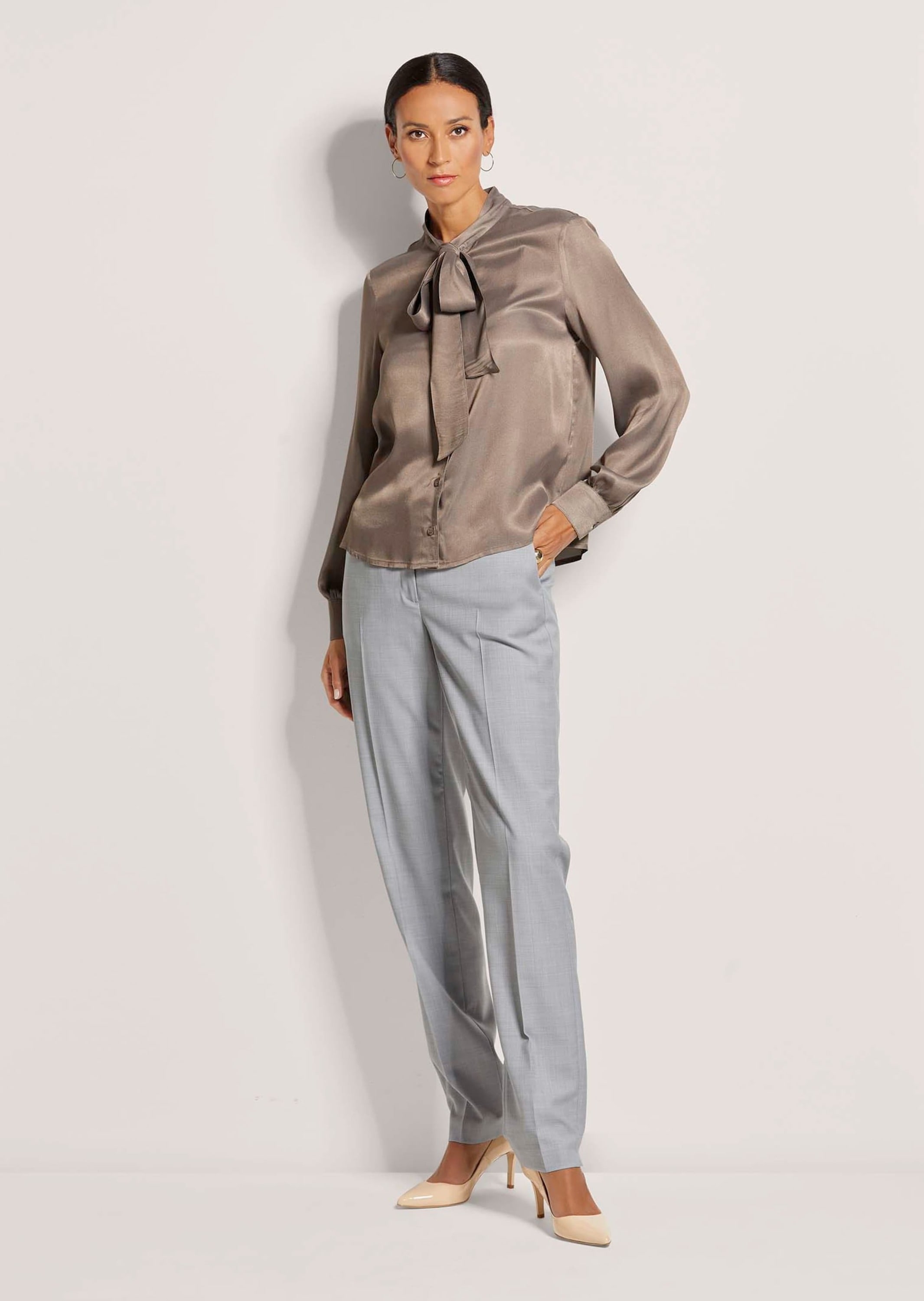 MADELEINE Langarmbluse »Bluse Satinbluse mit Schluppe«