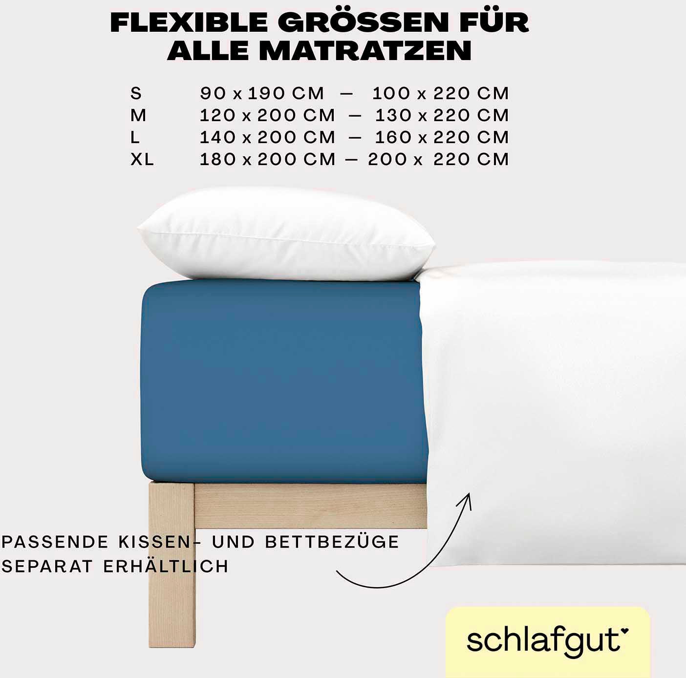 Schlafgut Spannbettlaken »EASY Jersey Elasthan Boxspring«, MADE IN GREEN by OEKO-TEX®