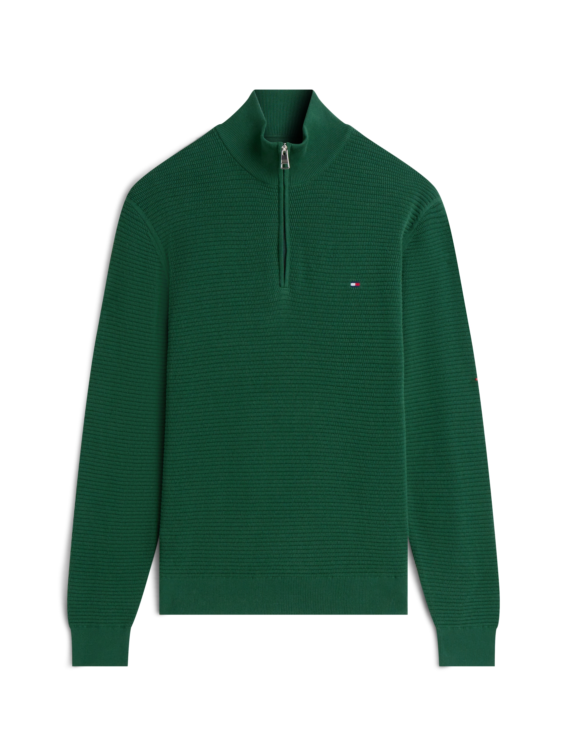 Tommy Hilfiger Strickpullover »SEASONAL STRUCTURE ZIP MOCK« Regular fit mit Troyerkragen