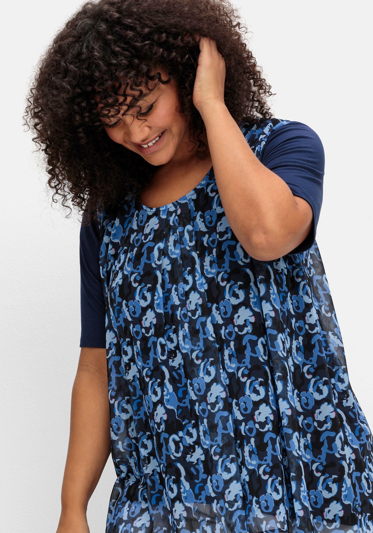 Sheego Blusenshirt »Blusenshirt aus Jersey und Chiffon«