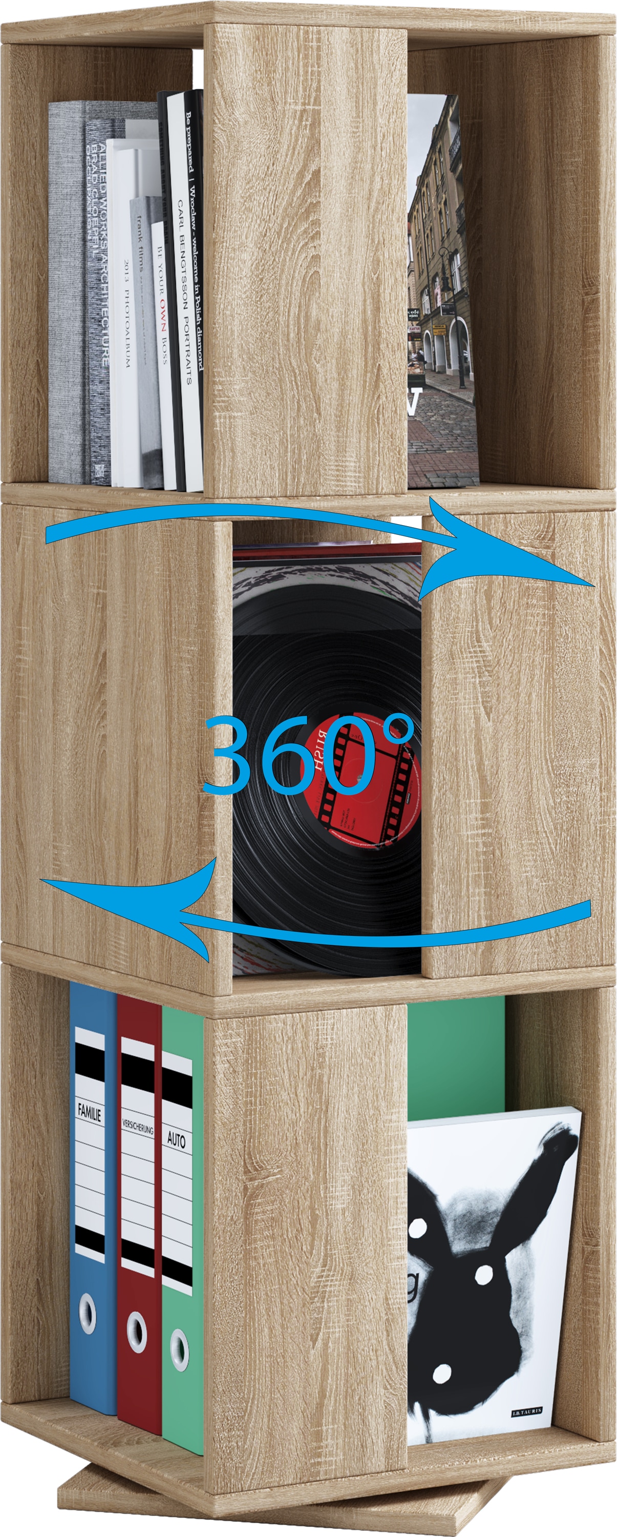 VCM Bücherregal »Holz Regal Büroregal Aktenregal drehbar Stifta XL«