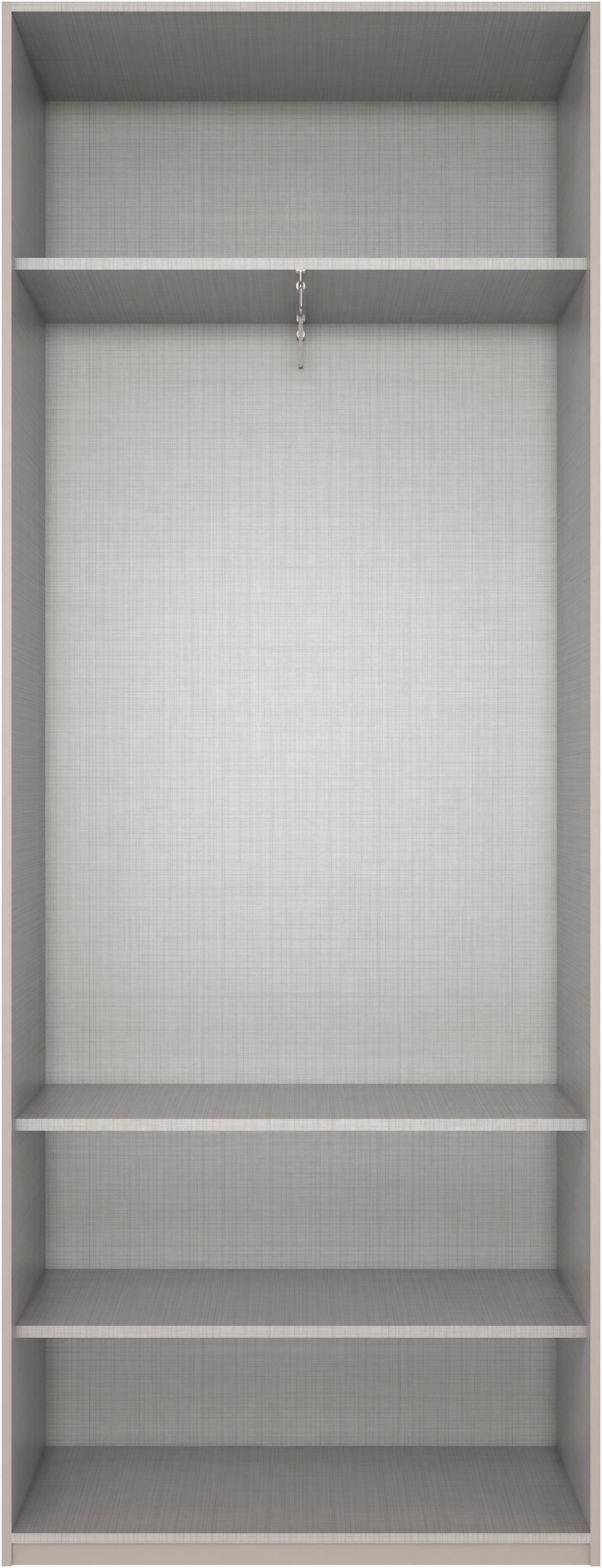 Wimex Kleiderschrank »Mugano,in 8 Breiten,3 Höhen,2 Tiefen, viele Farben, Made in Germany«, (in Basic oder Premium Ausstattung mit 2 weiteren Einlegeböden), mit langen oder kurzen Griffen aus Metall, mit oder ohne Spiegel