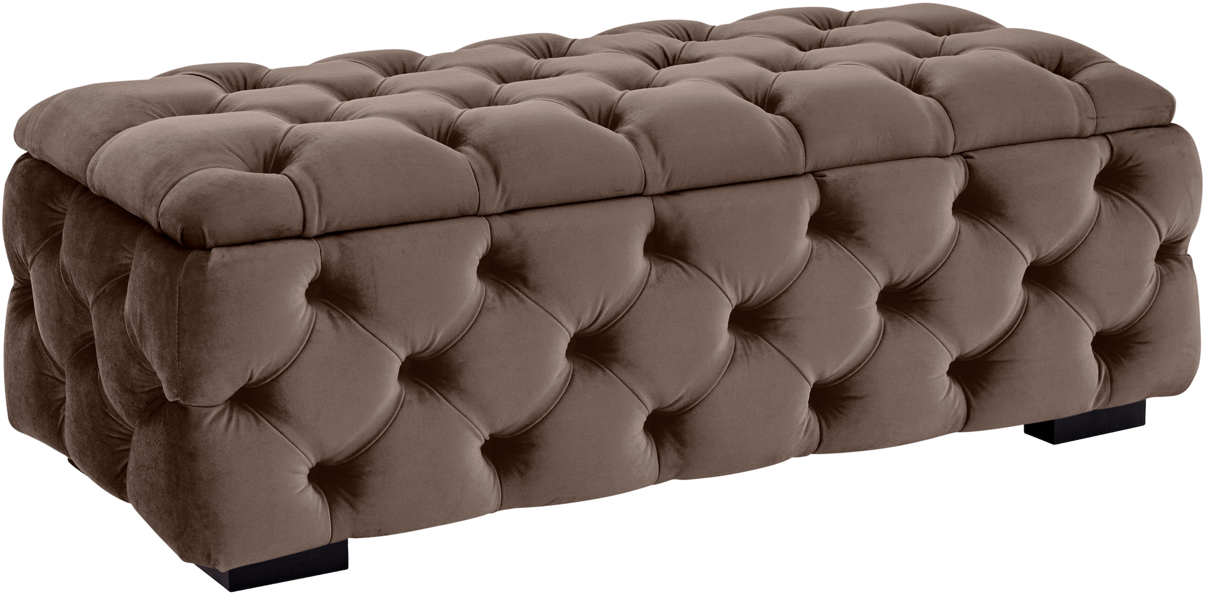 Home affaire Polsterhocker »KALINA, hochwertige Knopfheftung, B/T/H: 120/55/45 cm« mit Staufach und innenliegenden Laschen zur besseren Aufbewahrung