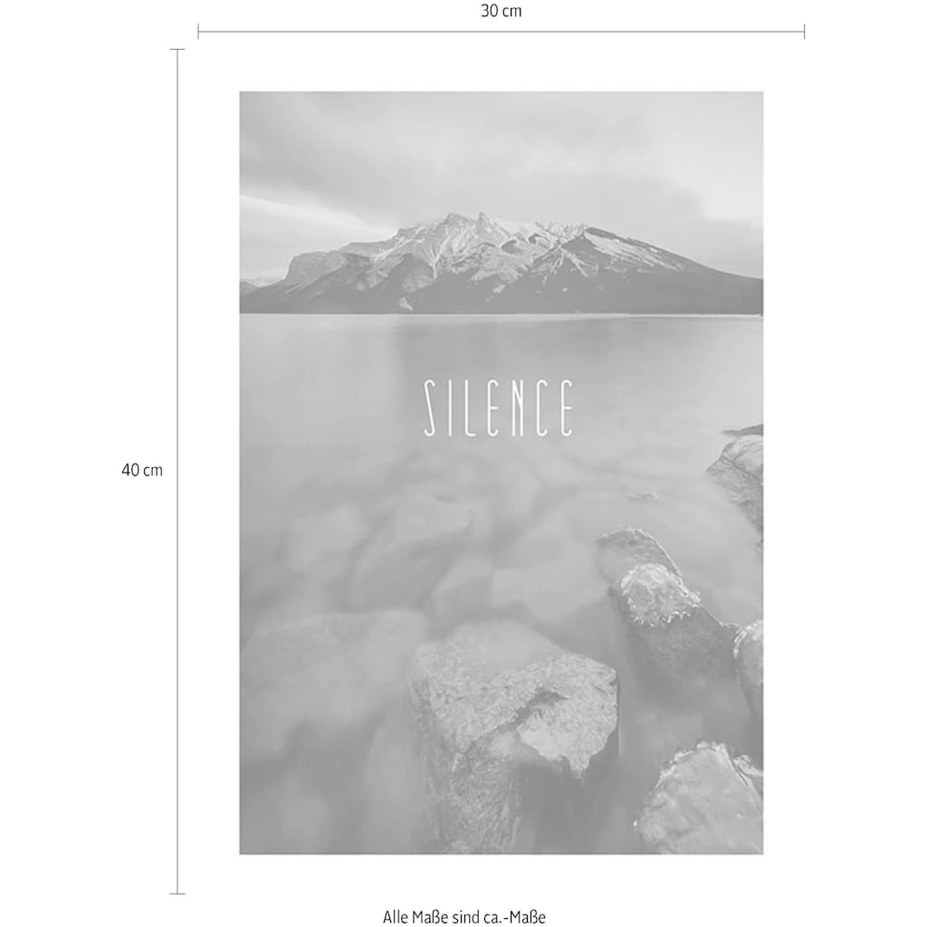 Komar Poster »Word Lake Silence Sand«, Natur, (1 St.)