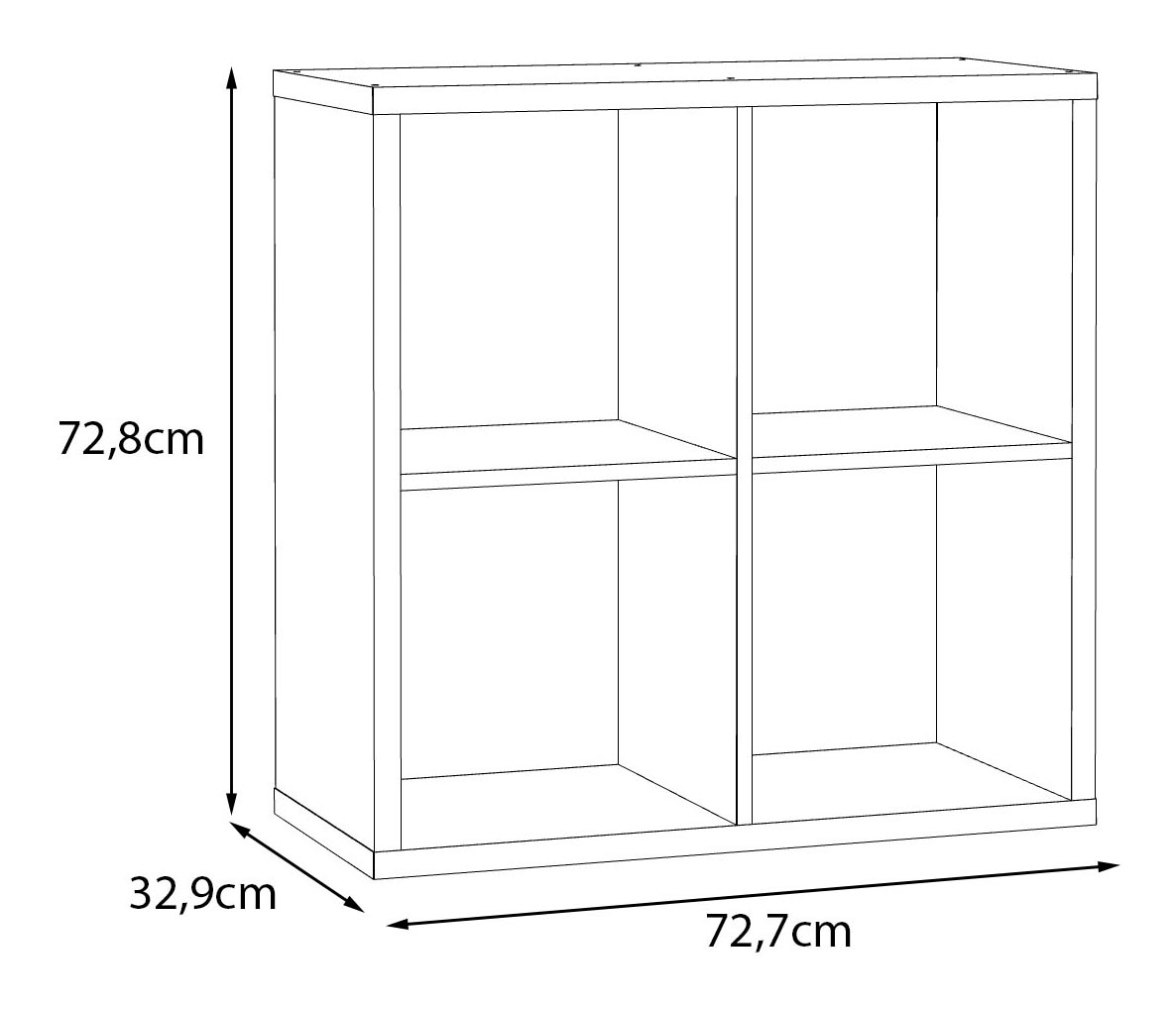 FORTE Standregal »Mauro« Fachgröße 33x33cm, 4 Fächer