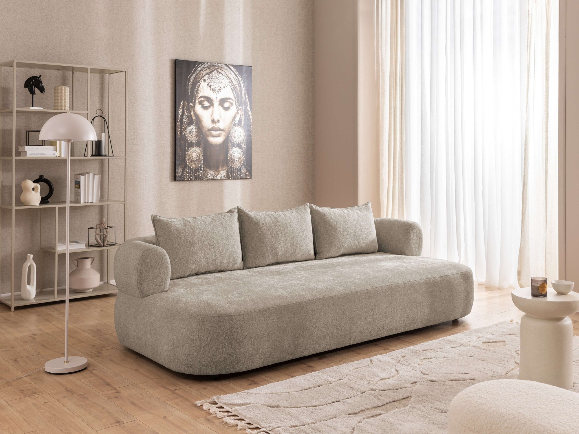 Home affaire Big-Sofa »LUSSAC 4-Sitzer Design-Sofa mit Zierkissen, Maße B/T/H: 242/123/78 cm«, hoher Sitzkomfort und modernes Design, Sofa ohne Bettfunktion