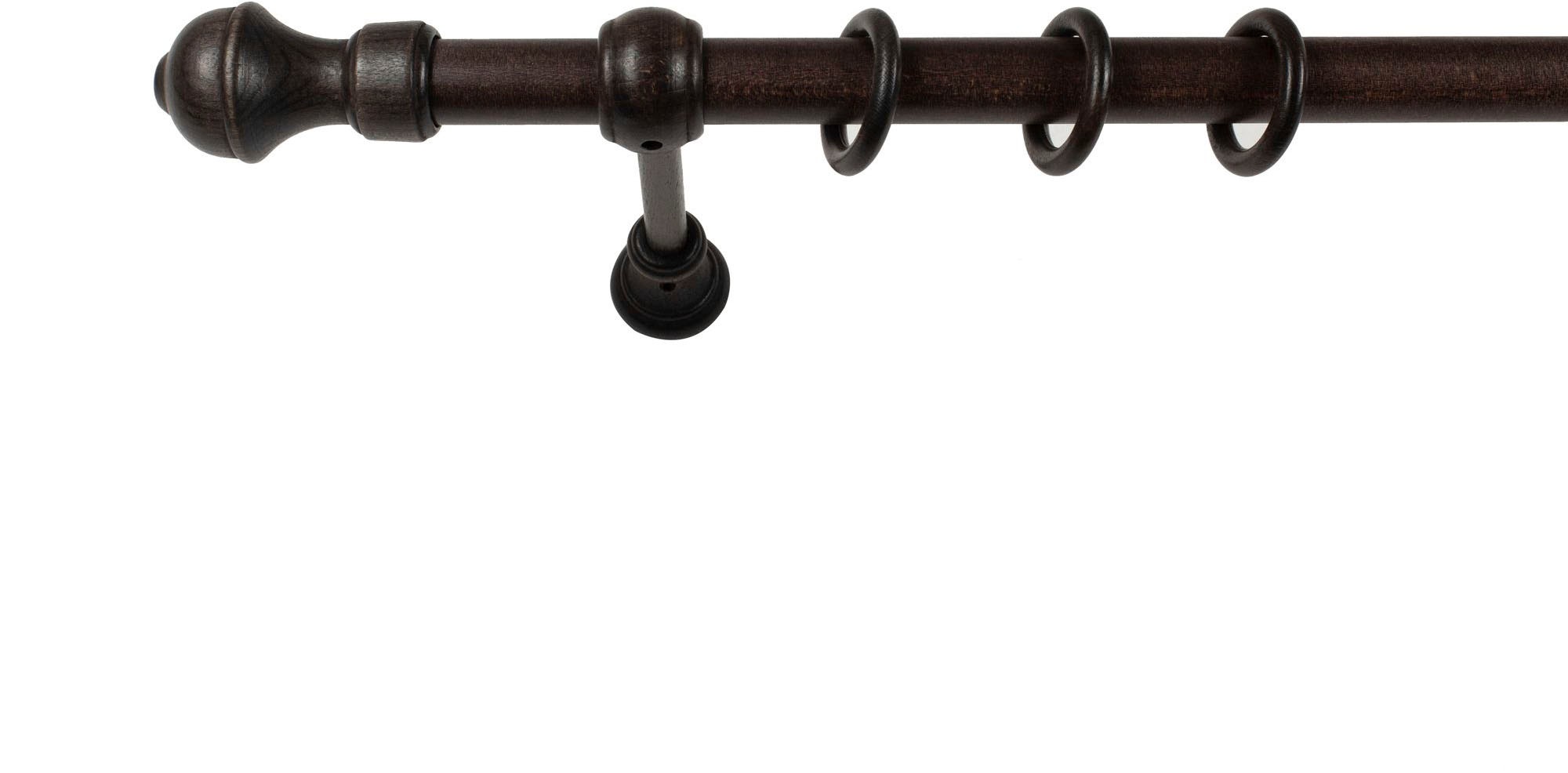 SN DECO GROUP Gardinenstange »Ares« 1 läufig-läufig Fixmaß 28 mm, Holz, verschiedene Längen und Farben, Komplettset