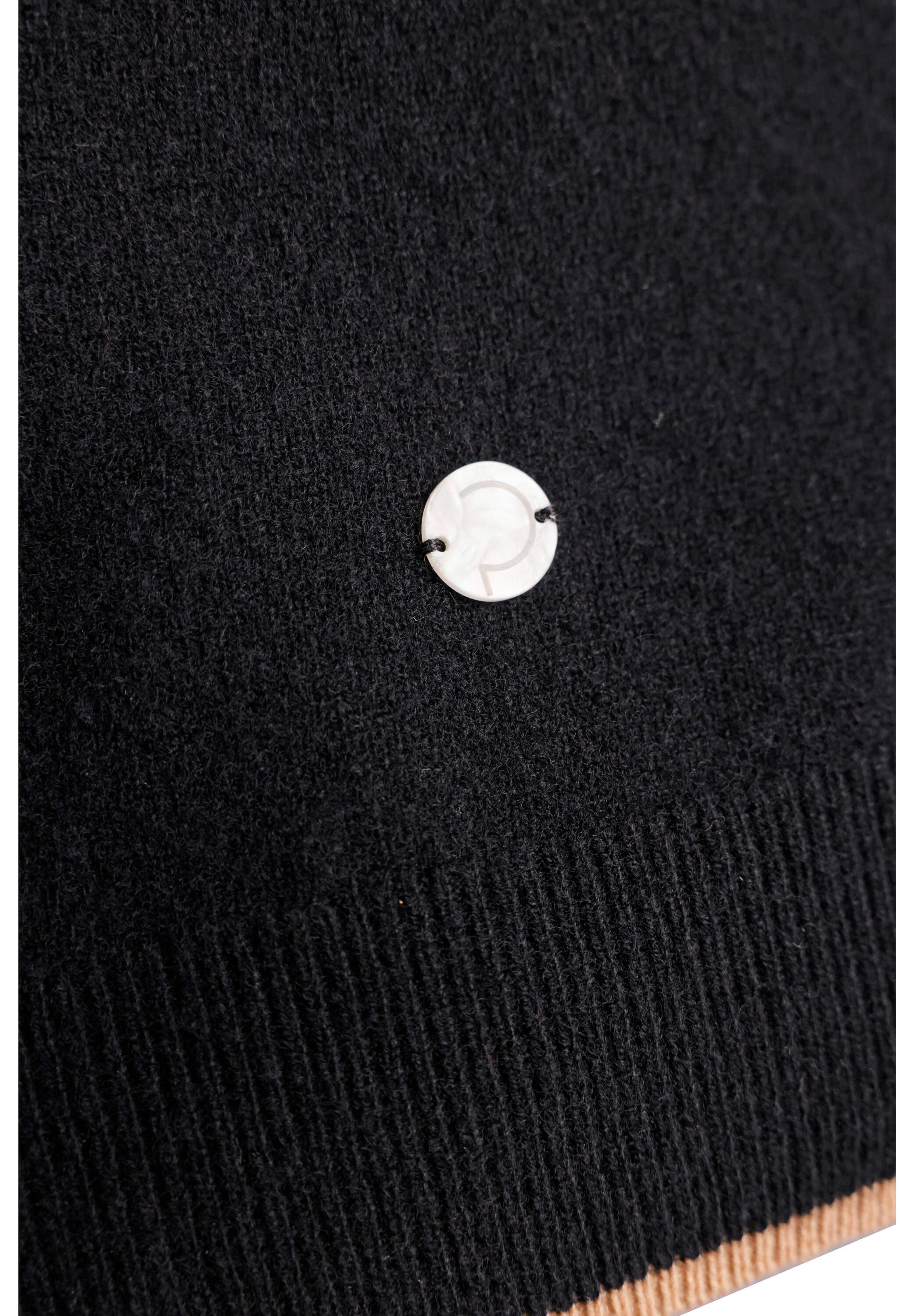 creation L Strickjacke »Merino-Strickjacke Feinstrickjacke mit Kontrastkanten«