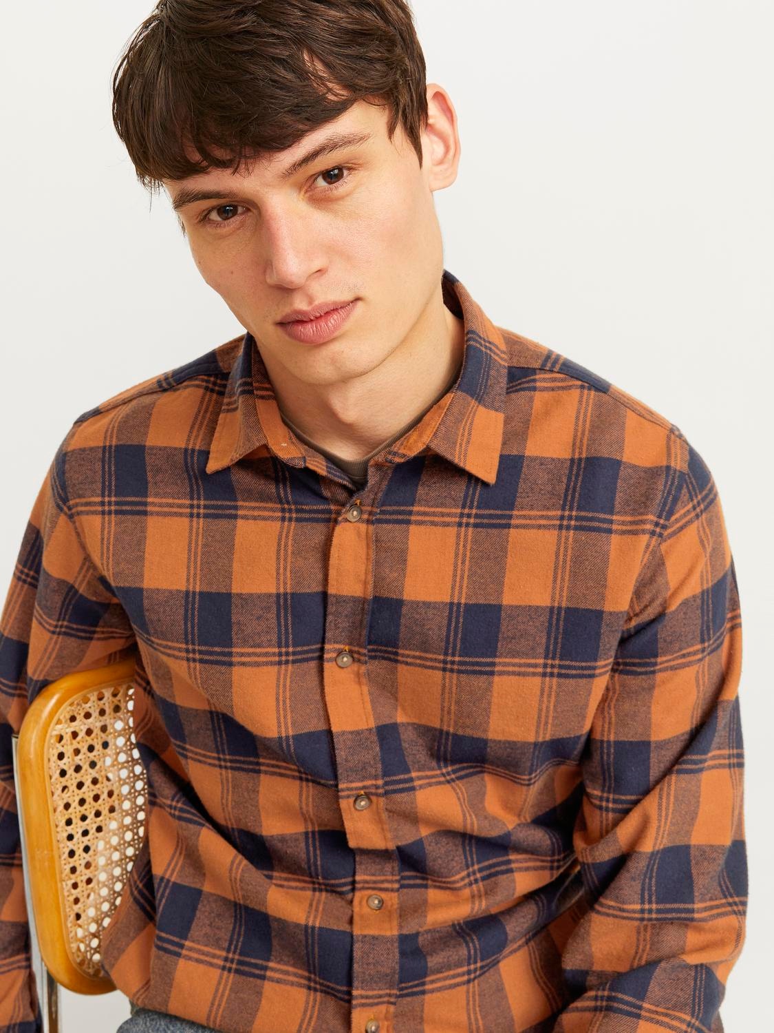 Jack & Jones Langarmhemd »JJJOSHUA FALL BUFFALO SHIRT LS«