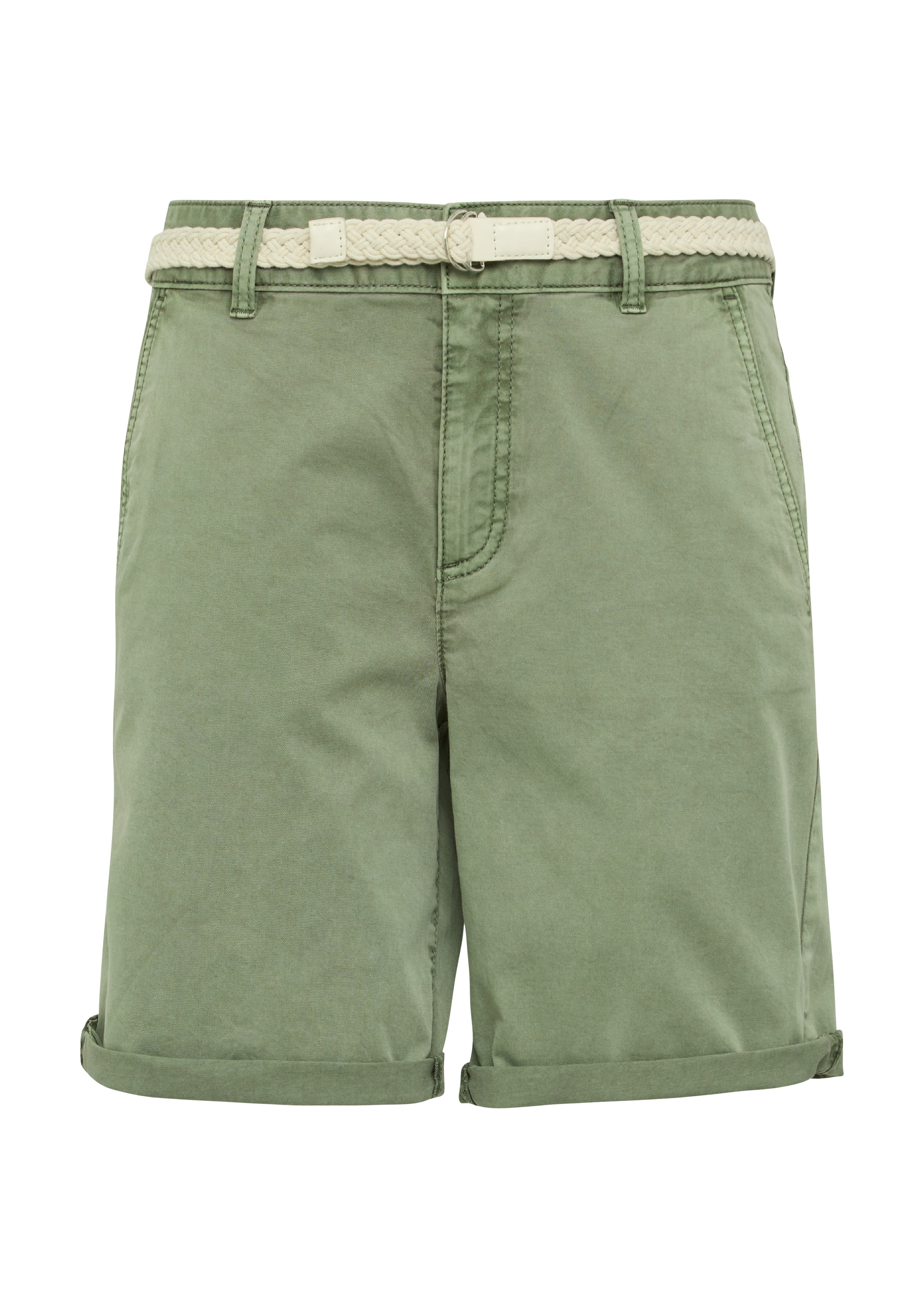 s.Oliver Chinoshorts, mit geflochtenem Gürtel