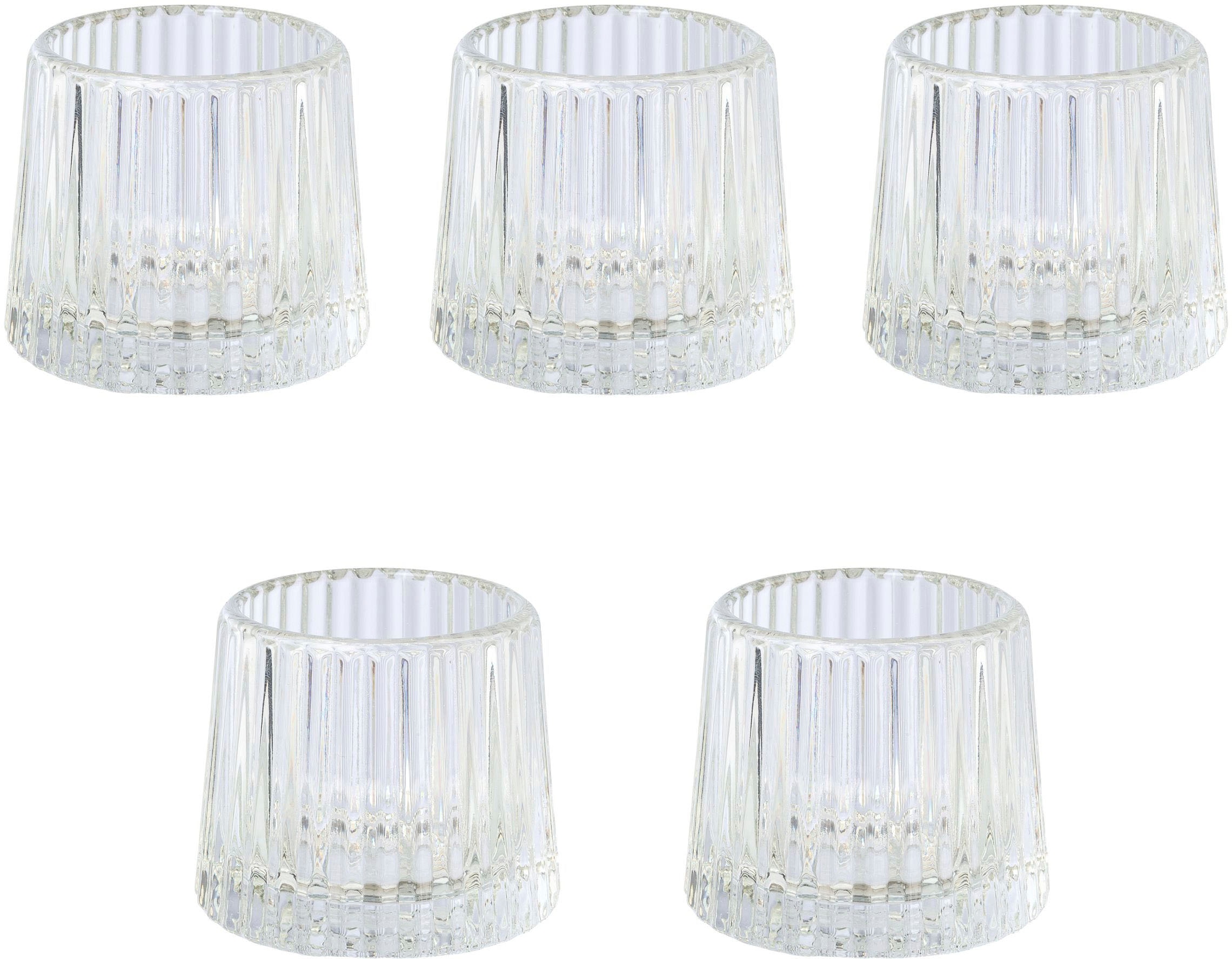 Home affaire Teelichthalter »Kerzenhalter kaufen (Set, Glas Lunery«, bei 5 aus St.), OTTO hochwertigem