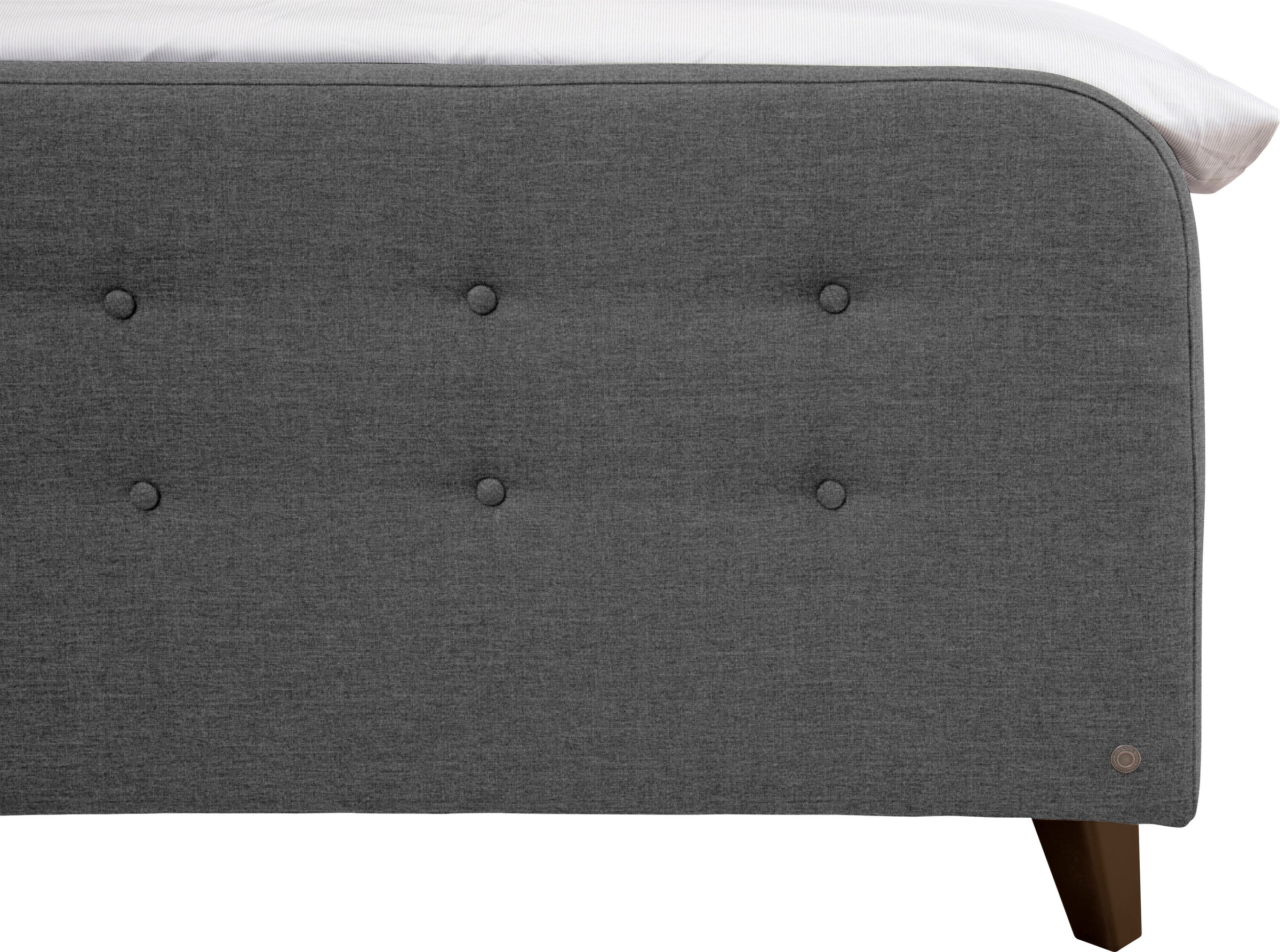 TOM TAILOR Boxspringbett »NORDIC BOX XL«, extra hohes Kopfteil, mit Knopfheftung im Kopfteil und Fußteil, Füße wengefarben