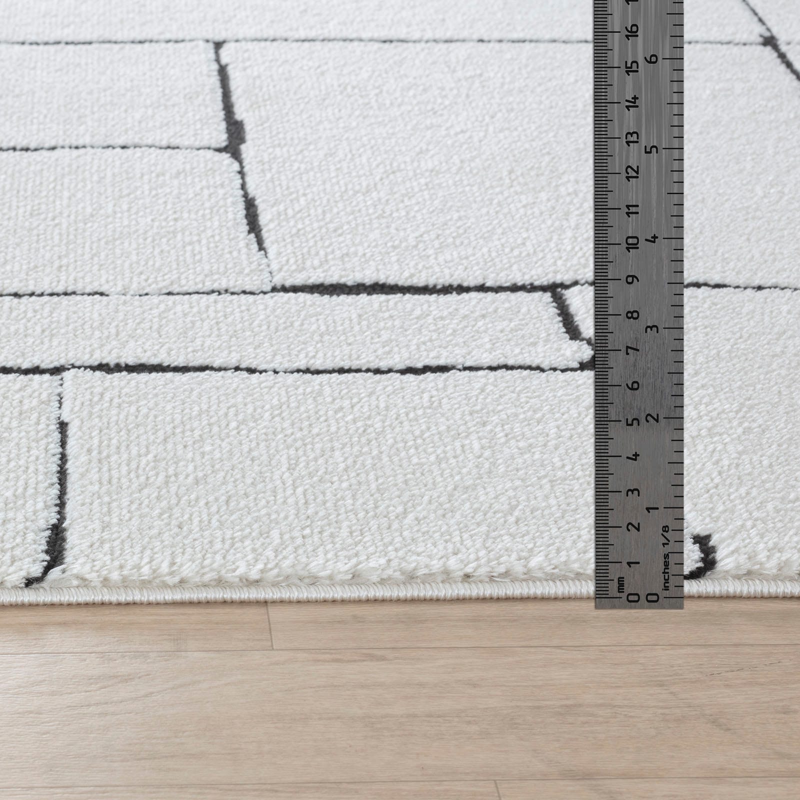 Livabliss Teppich »BARI« rechteckig 14 mm Höhe Skandi Design, Modern Boho Kurzflor Wohnzimmerteppich, Schlafzimmer