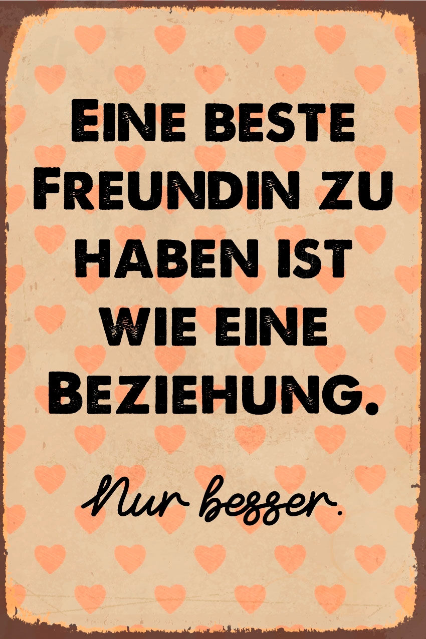 queence Metallbild »Beste Freunde« Herzbilder | Herzen | Schriftzüge 1 Stk. tlg. Stahlschilder