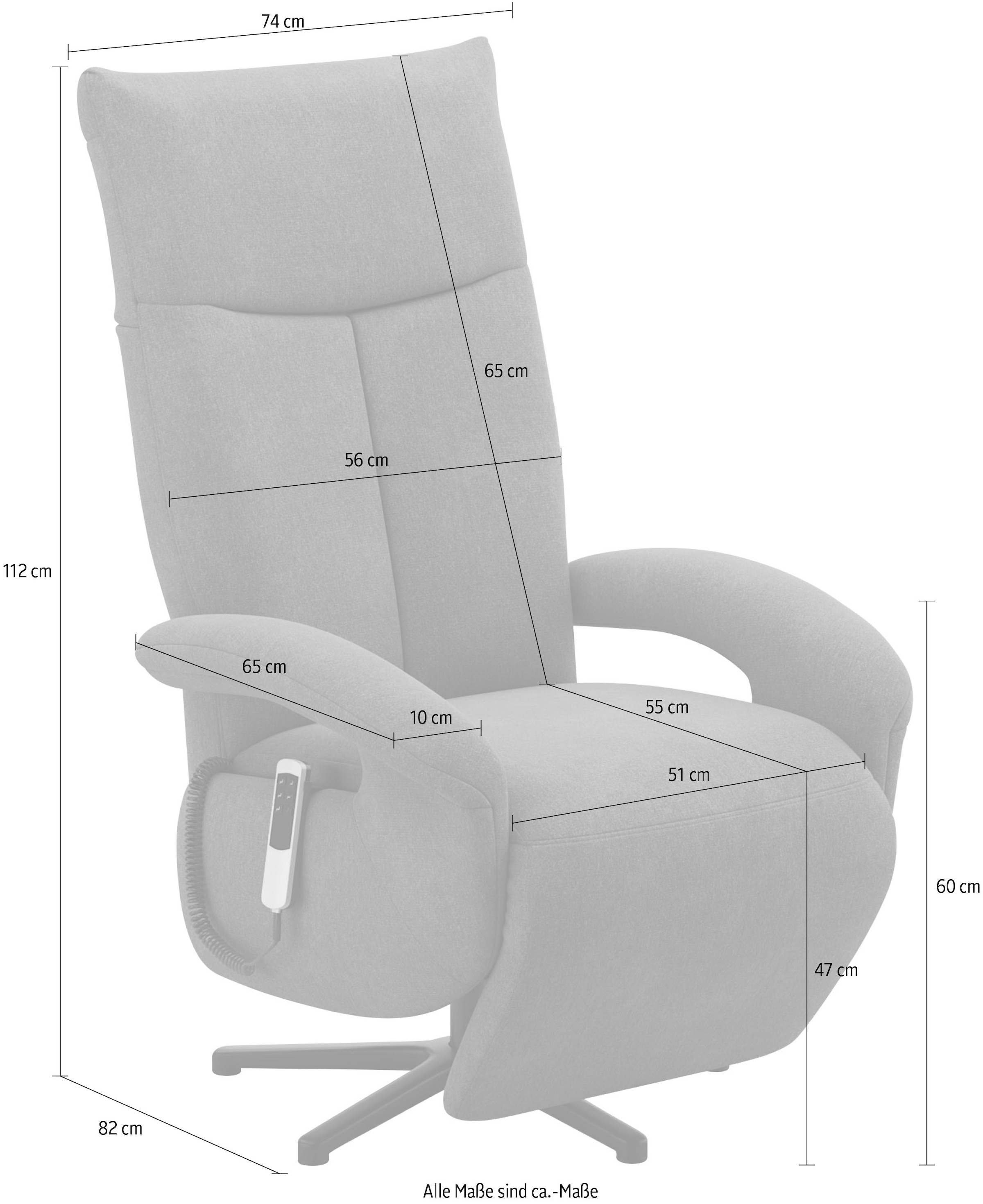sit&more TV-Sessel »TV Dance«, wahlweise manuell oder elektrischer Funktion mit Akku