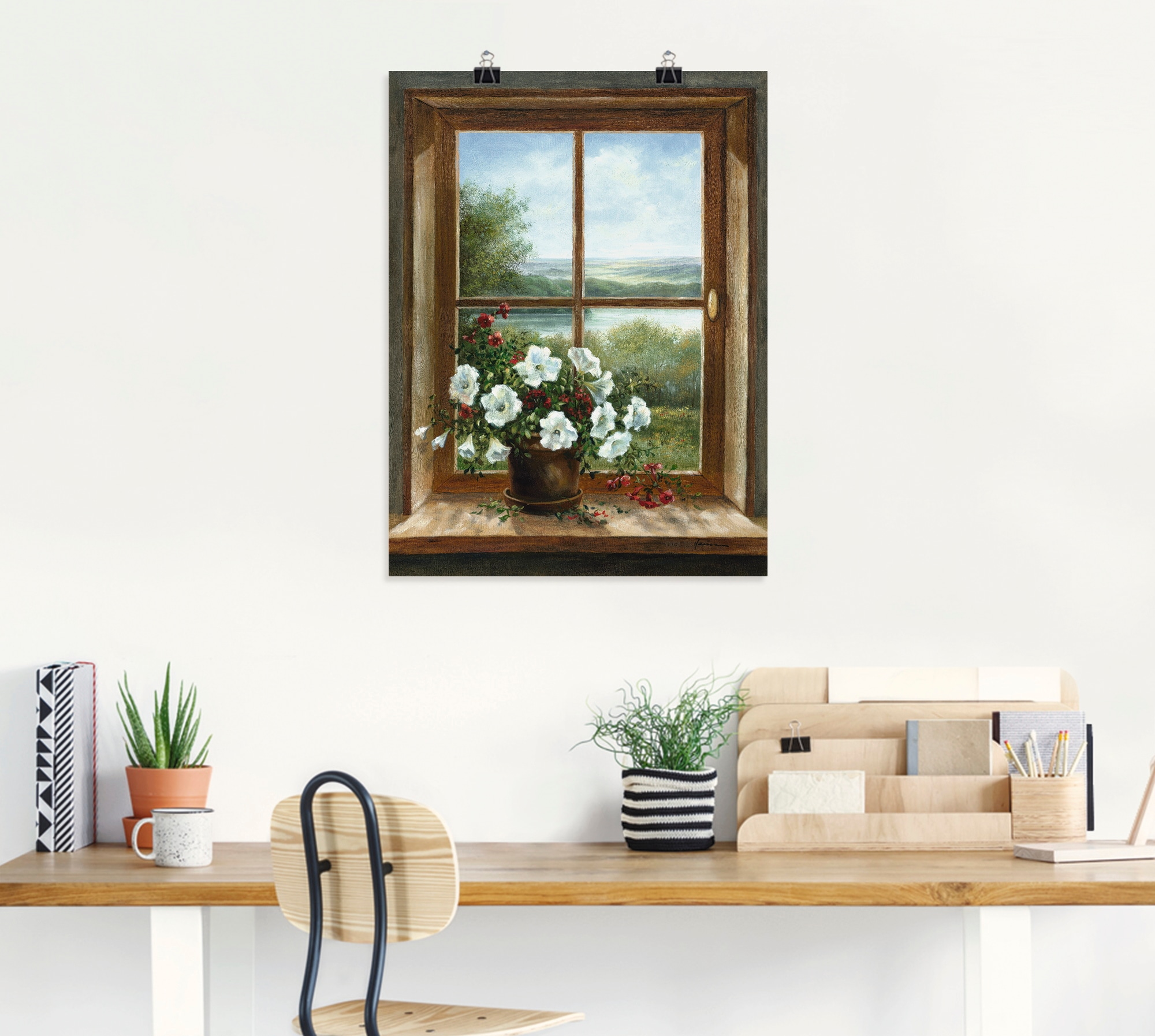 Artland Wandbild »Blumen am Fenster« Arrangements 1 Stk. tlg. als Leinwandbild, Poster in verschied. Größen