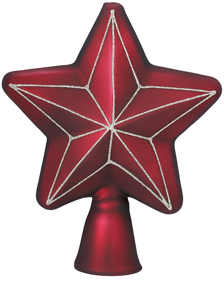 MAGIC by Inge Christbaumspitze »Vintage Rose, Weihnachtsdeko rot, Christbaumschmuck«, (1 tlg.), hochwertiger Echtglas-Weihnachtsschmuck, Höhe ca. 17 cm